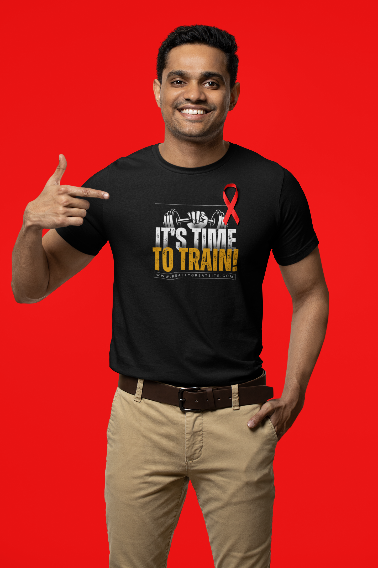 Elevate Your Workout: 'It's Time to Train' Cotton T-Shirt – Stay Stylish and Fit