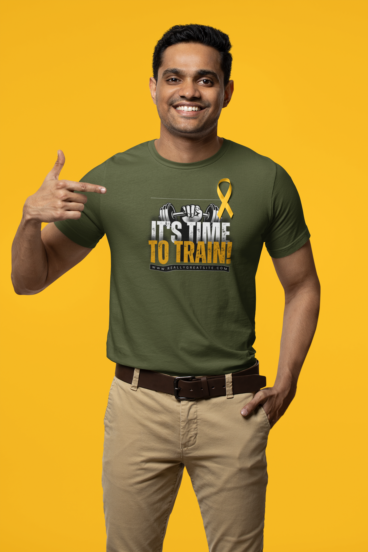 Elevate Your Workout: 'It's Time to Train' Cotton T-Shirt – Stay Stylish and Fit