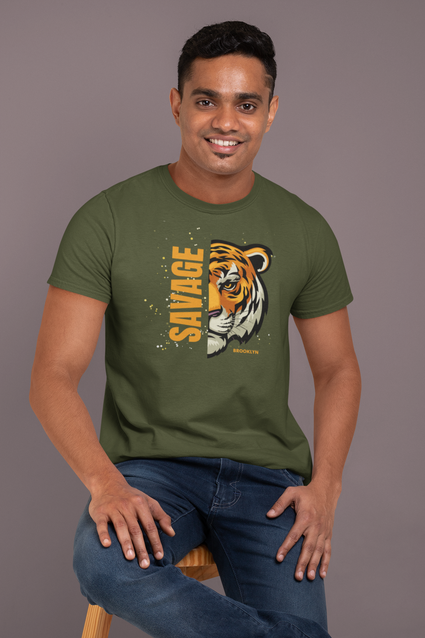 Savage Tiger Vibes: Premium Cotton T-Shirt for a Wild Statement