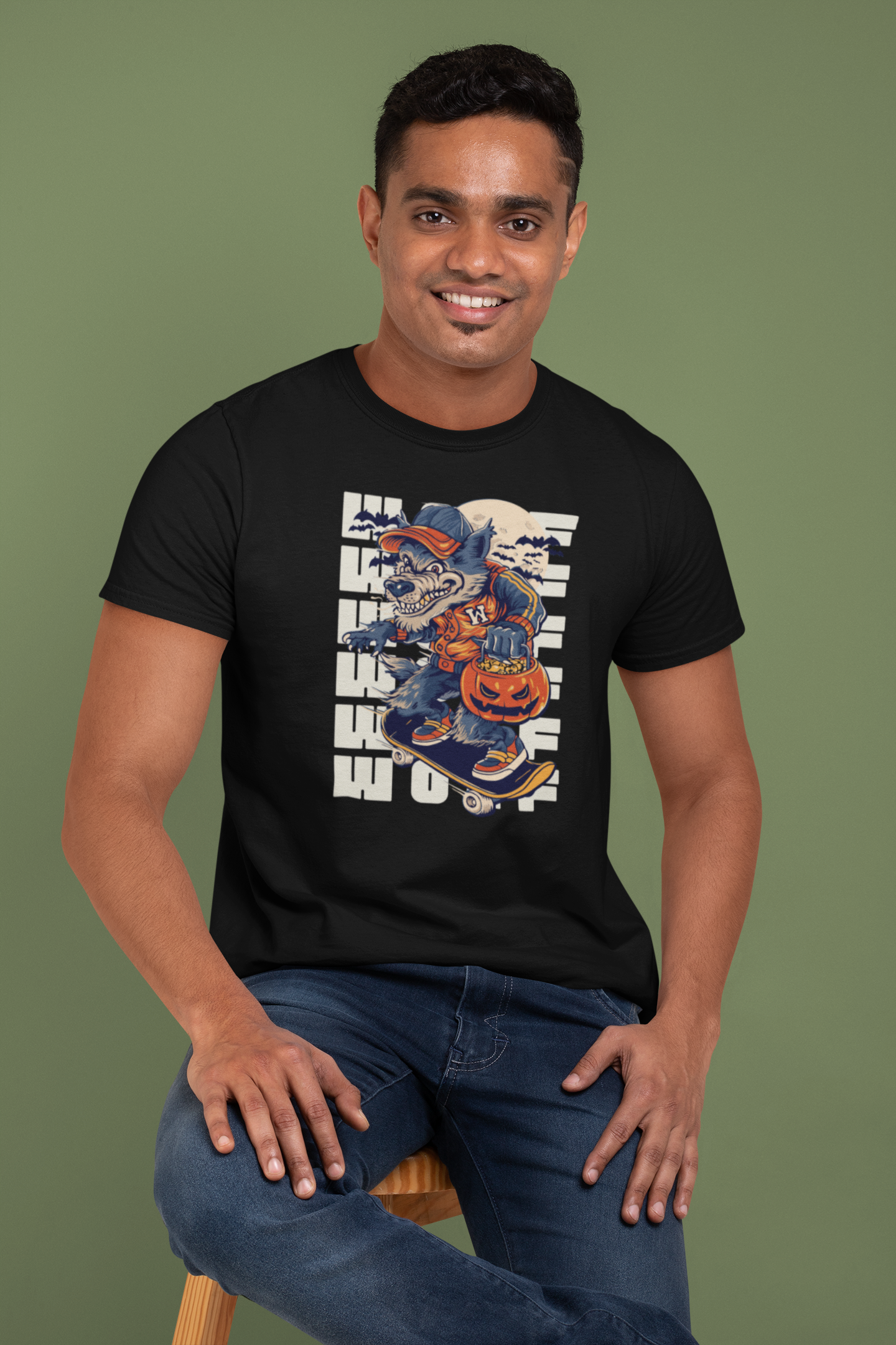 Unleash Your Spirit: Wolf Graphic Cotton T-Shirt