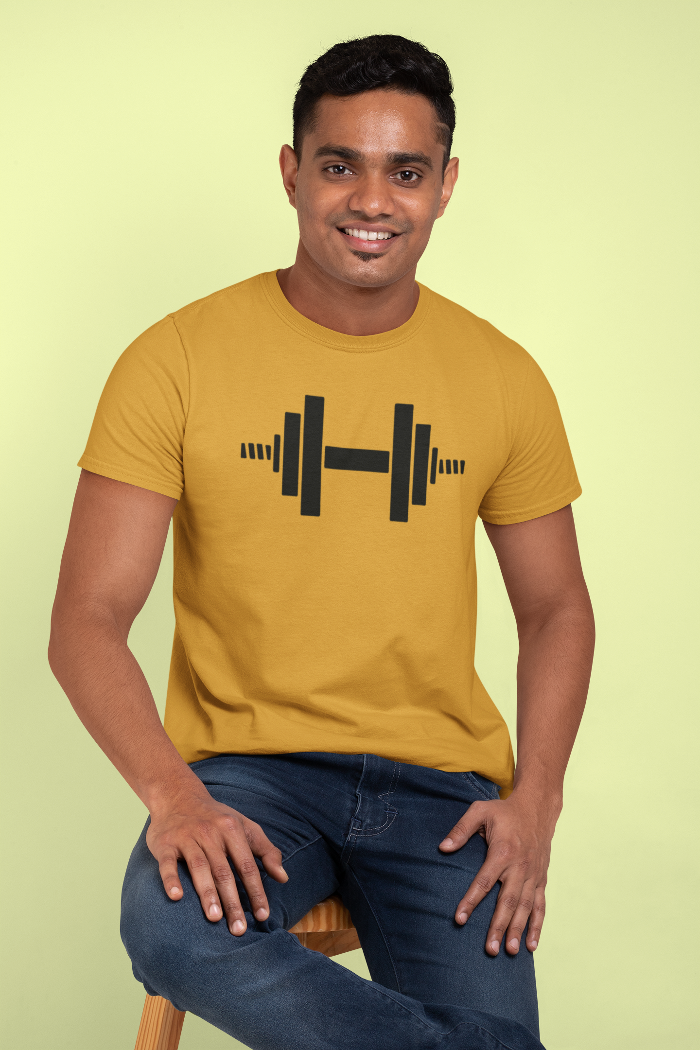 Cotton Dumbbell Sport GYM T-Shirt - Comfortable Fitness Apparel for Workout Enthusiasts