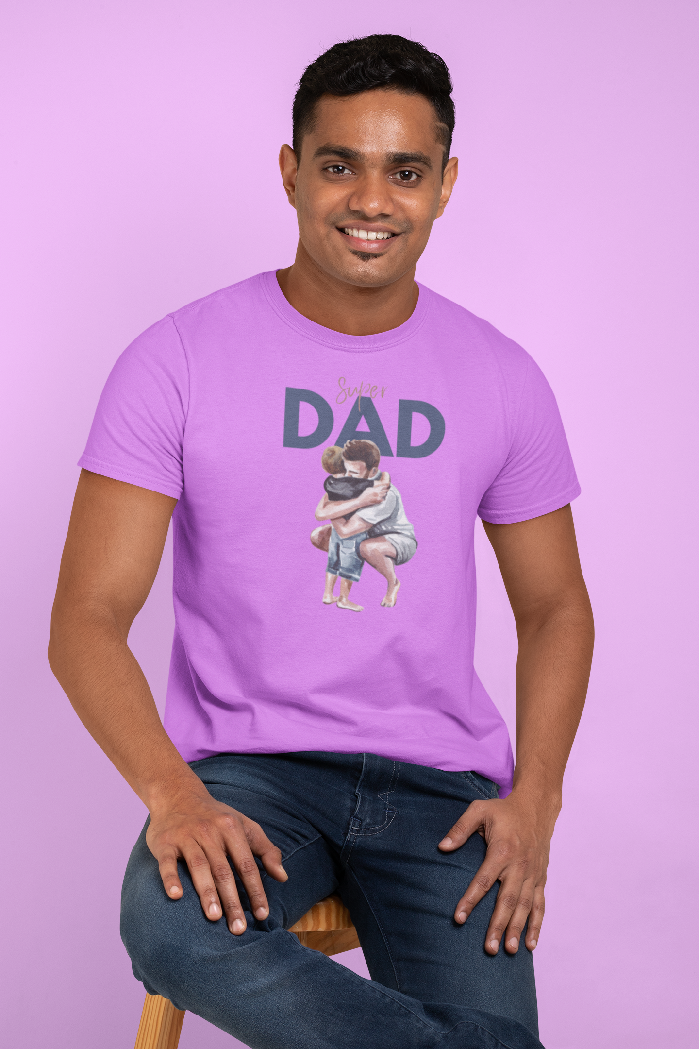 Super Dad Vibes: Premium Cotton Tee for the Ultimate Father