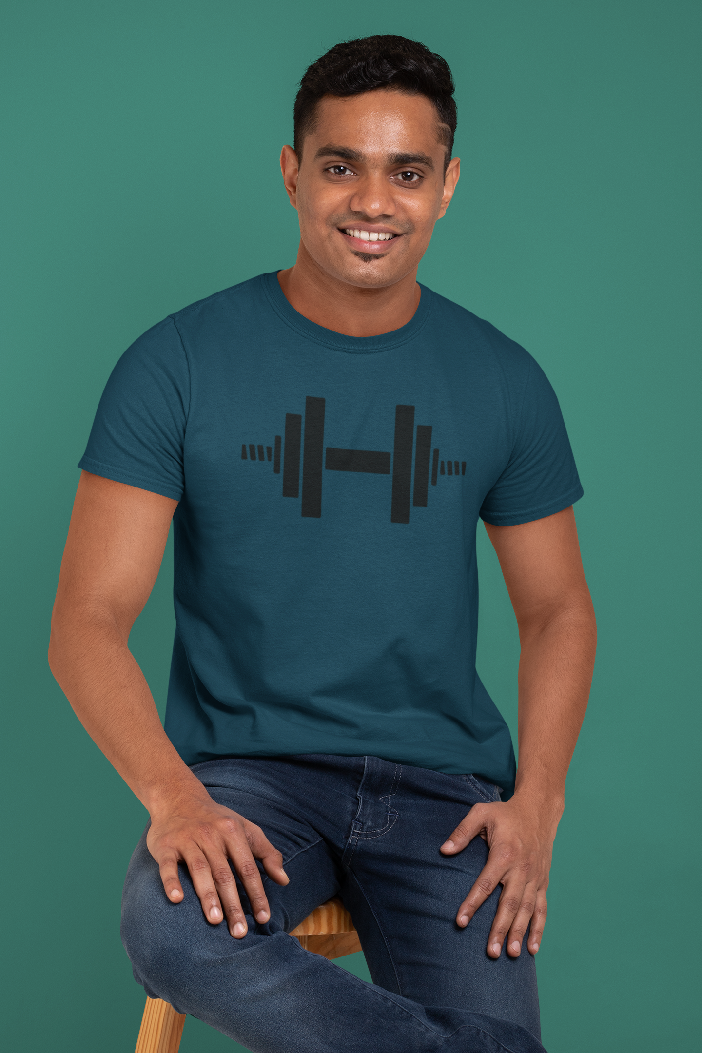 Cotton Dumbbell Sport GYM T-Shirt - Comfortable Fitness Apparel for Workout Enthusiasts