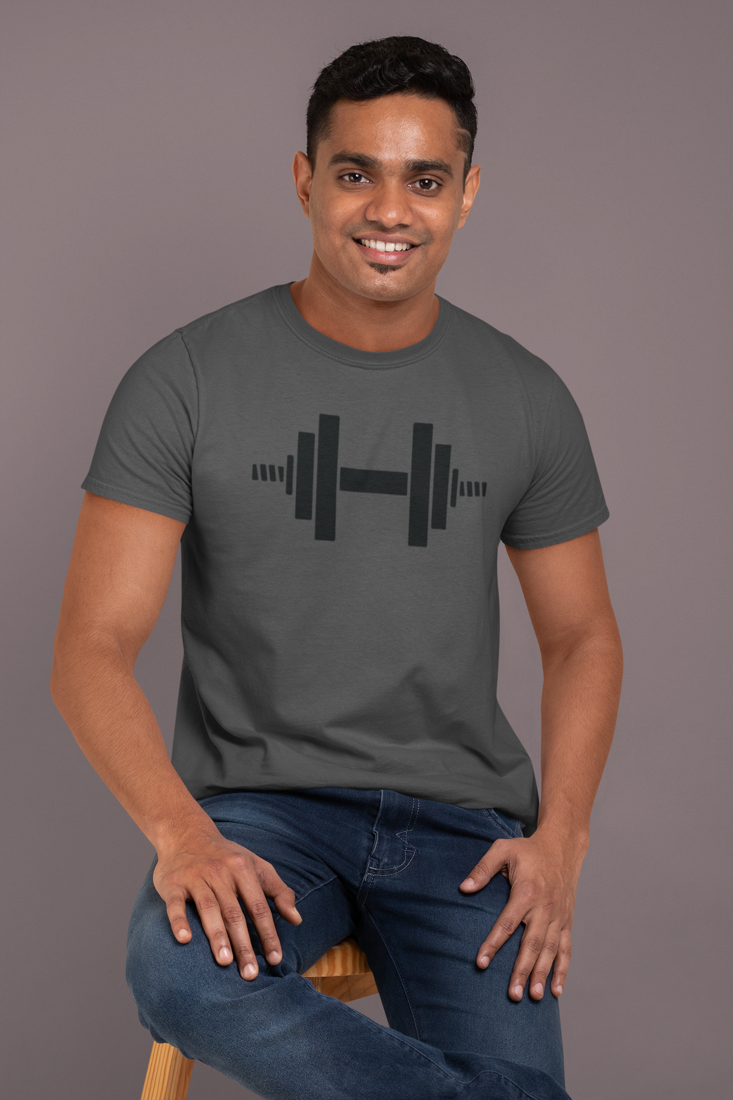 Cotton Dumbbell Sport GYM T-Shirt - Comfortable Fitness Apparel for Workout Enthusiasts