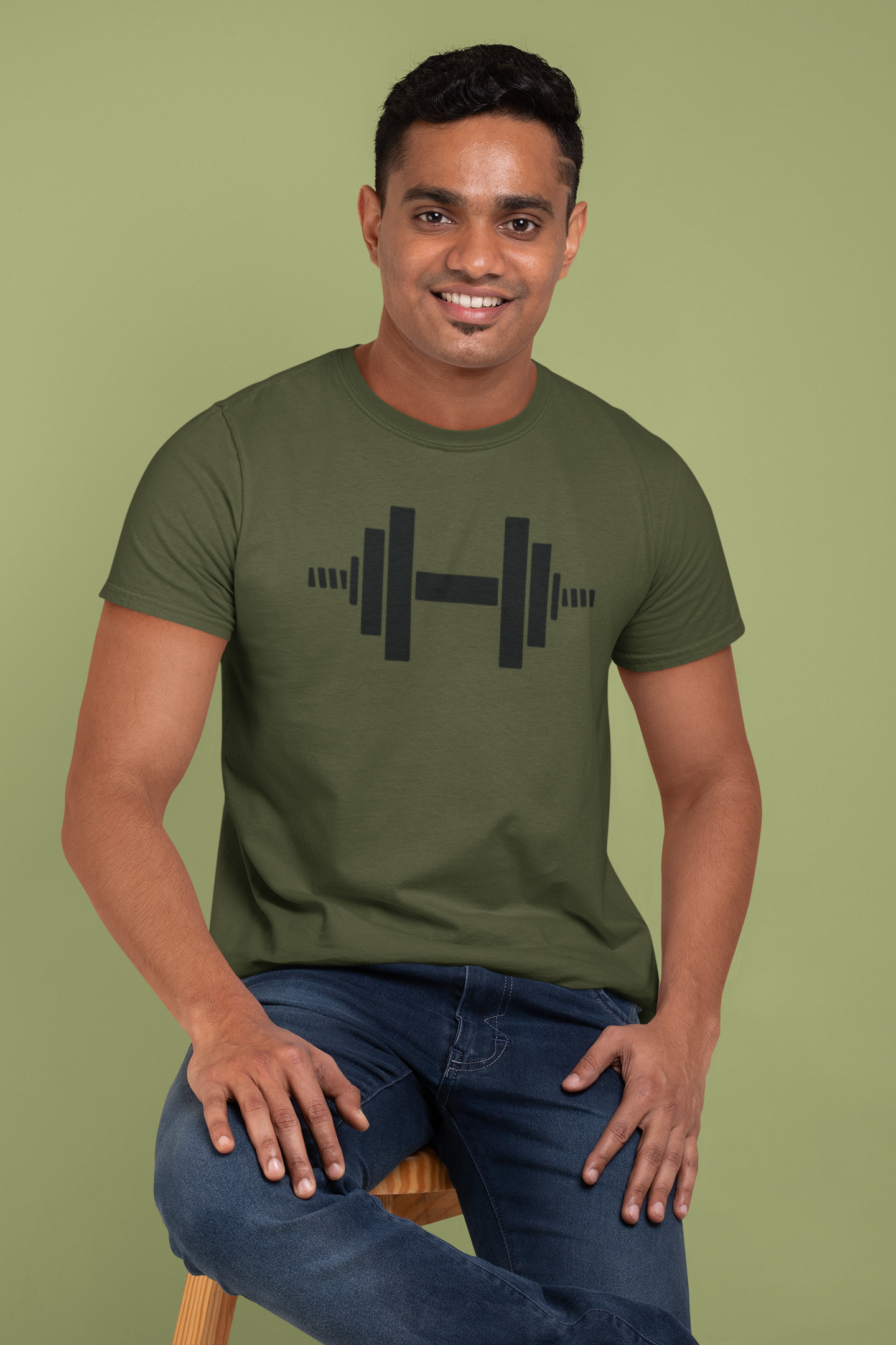 Cotton Dumbbell Sport GYM T-Shirt - Comfortable Fitness Apparel for Workout Enthusiasts