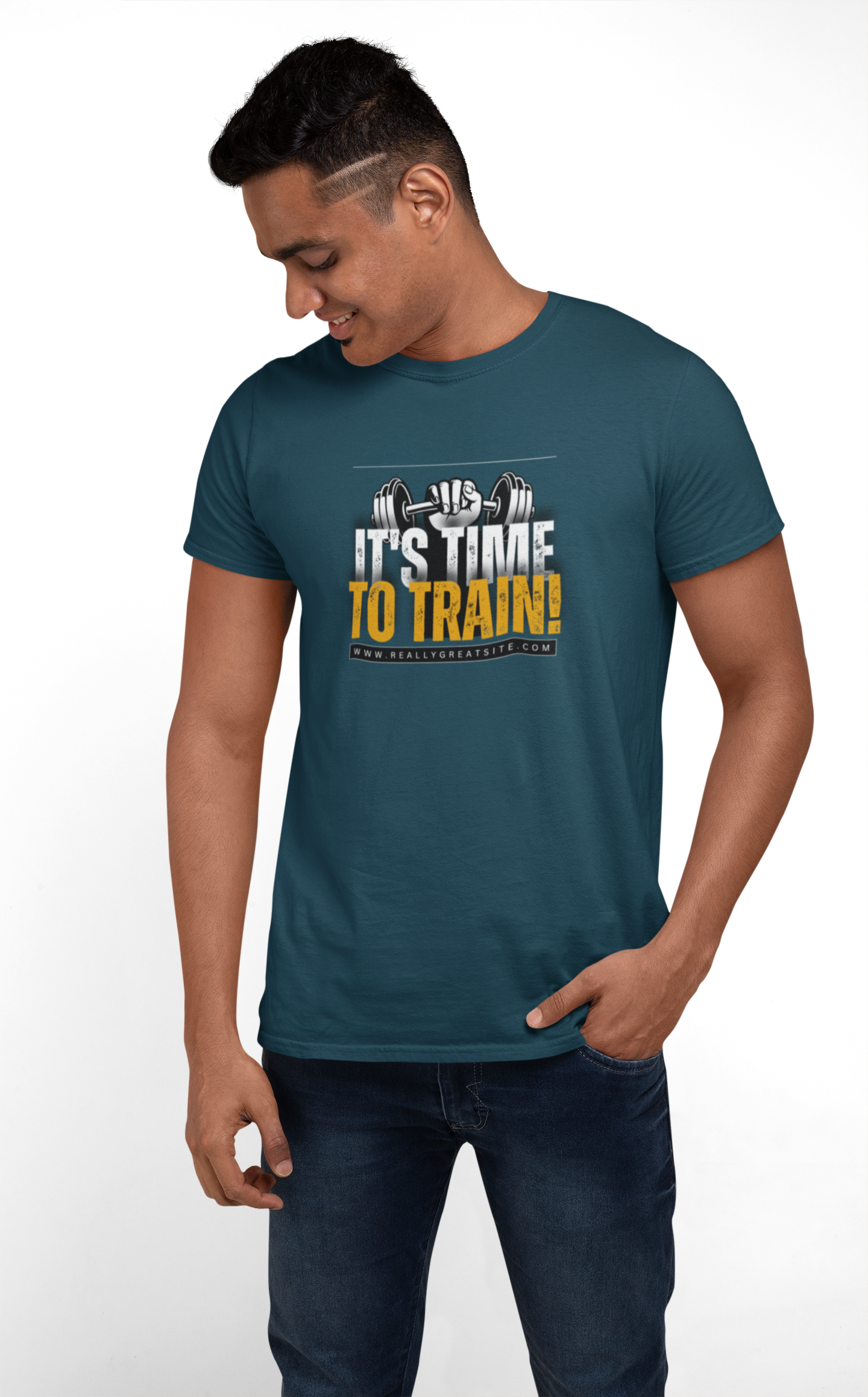 Elevate Your Workout: 'It's Time to Train' Cotton T-Shirt – Stay Stylish and Fit