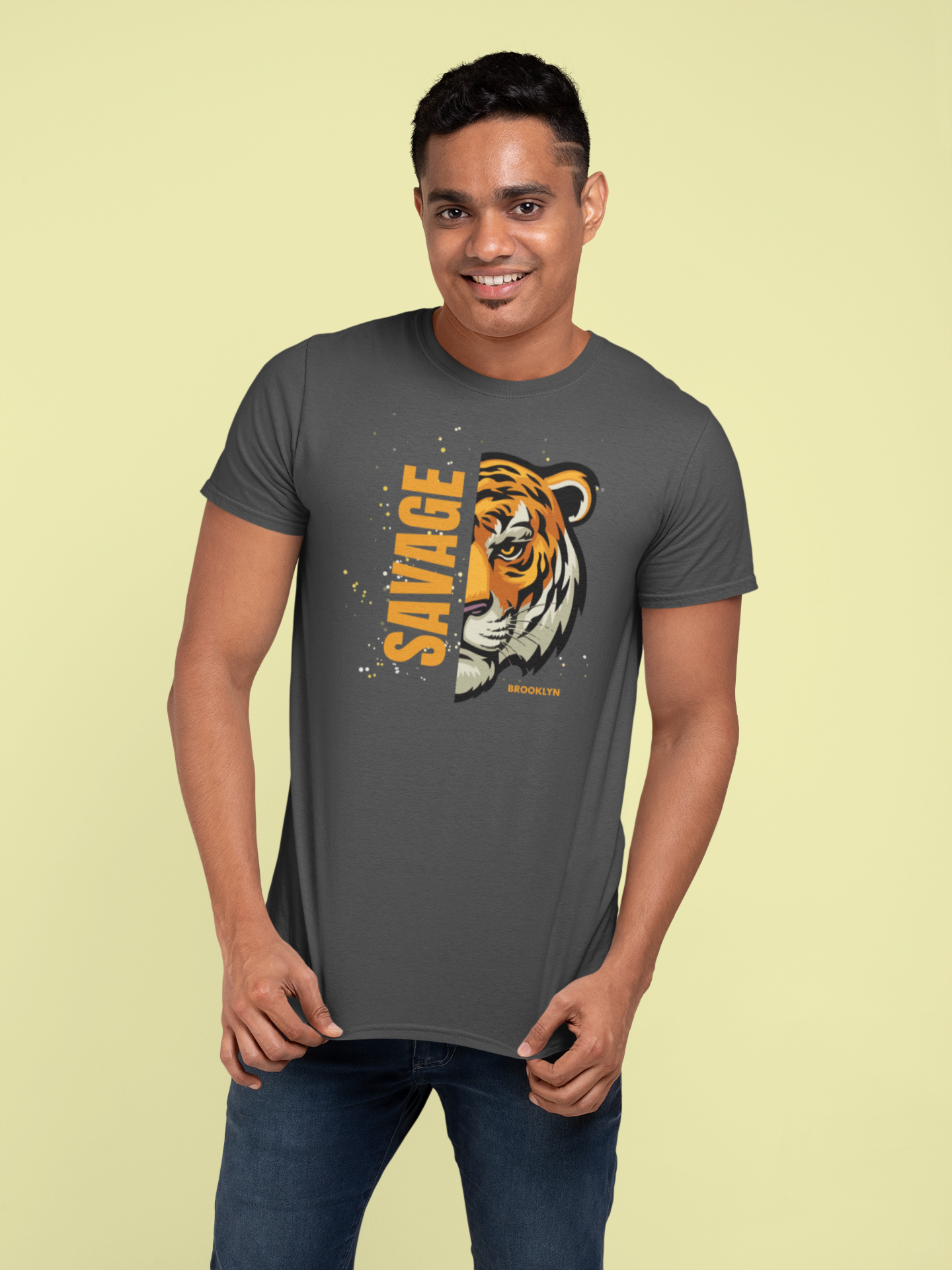 Savage Tiger Vibes: Premium Cotton T-Shirt for a Wild Statement