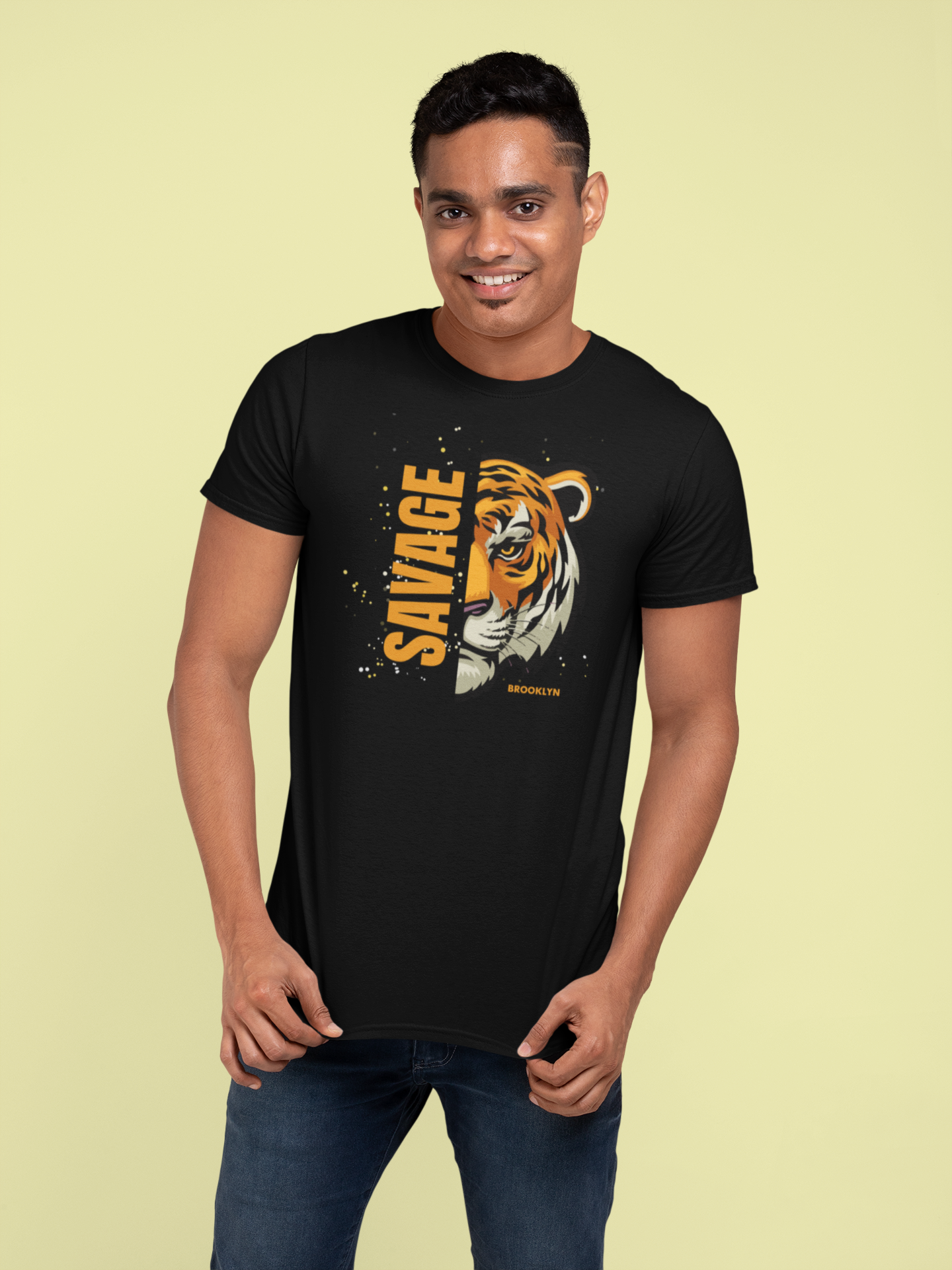 Savage Tiger Vibes: Premium Cotton T-Shirt for a Wild Statement