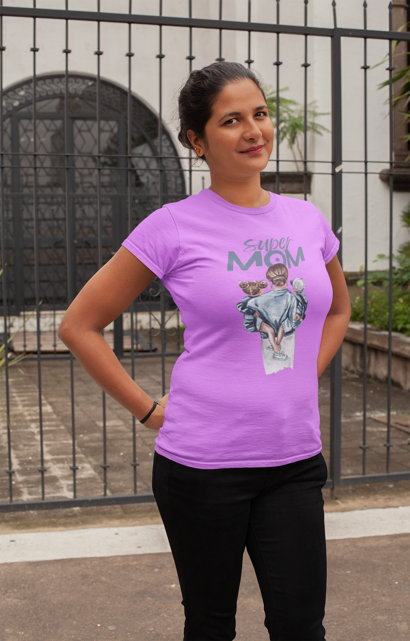 Super Mom Cotton T-Shirt - Comfortable and Stylish Women's Tee for Superhero Moms!