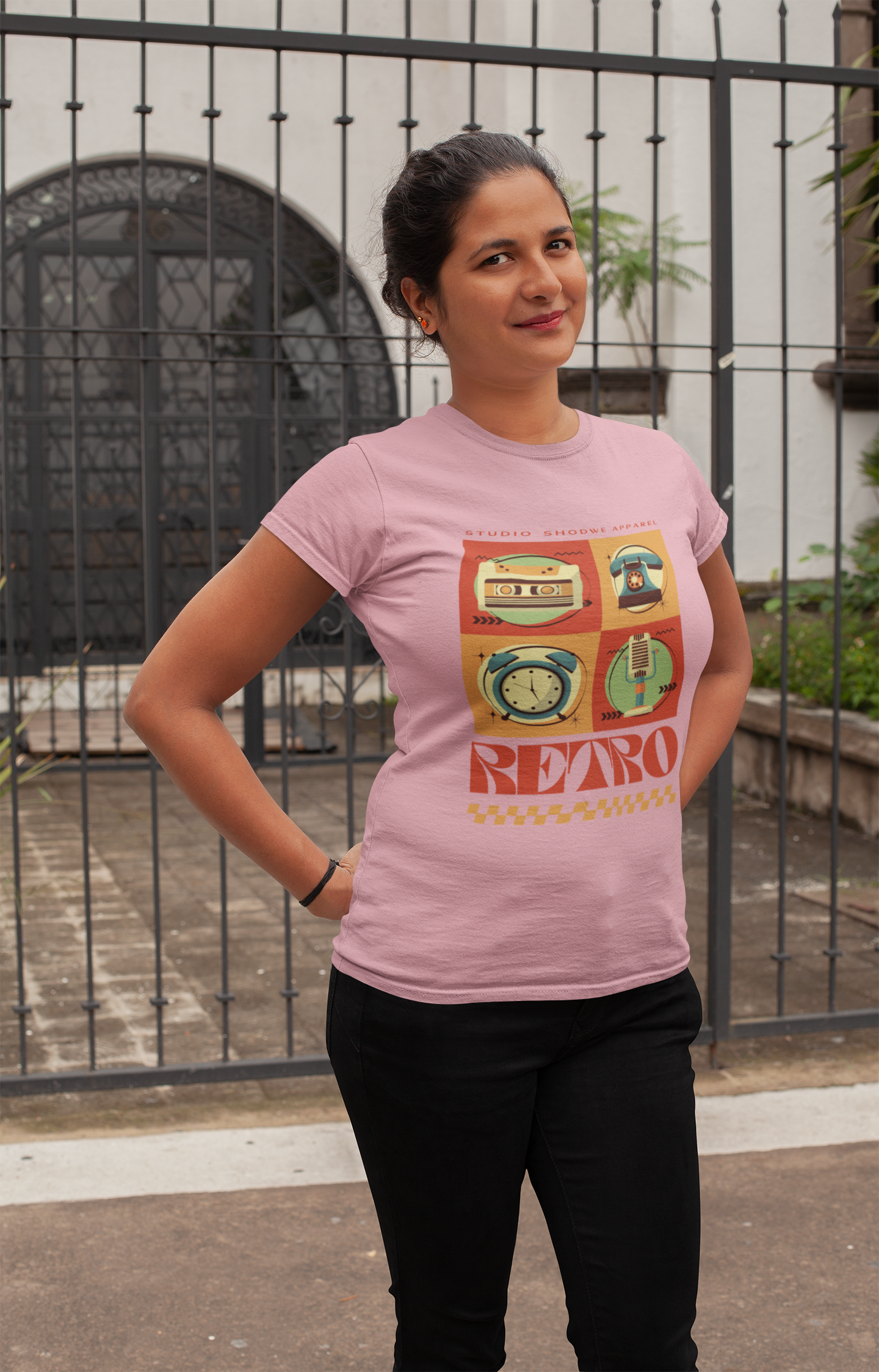 Feminine Flair in Retro Wear: Women's Cotton T-Shirt Collection