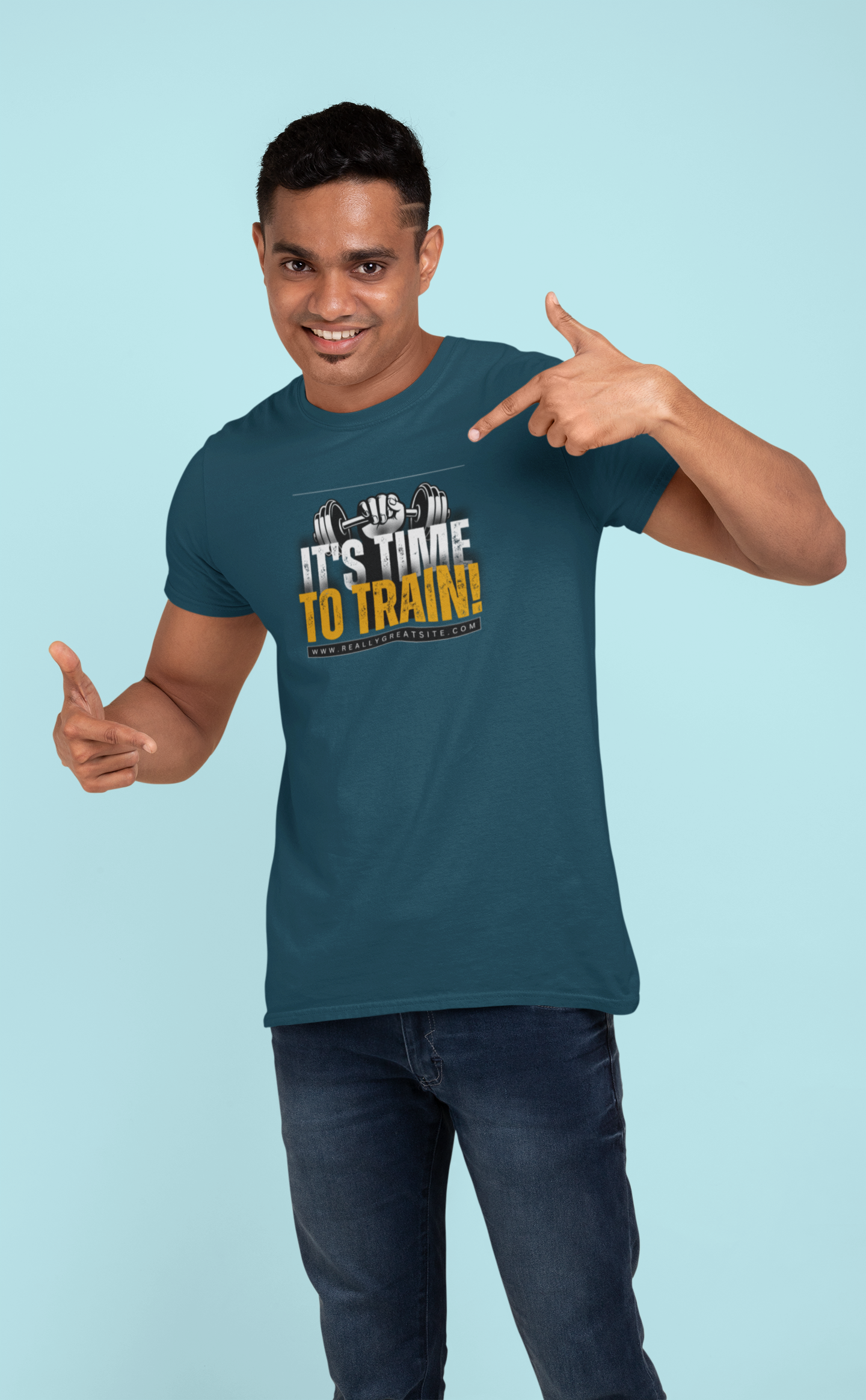 Elevate Your Workout: 'It's Time to Train' Cotton T-Shirt – Stay Stylish and Fit