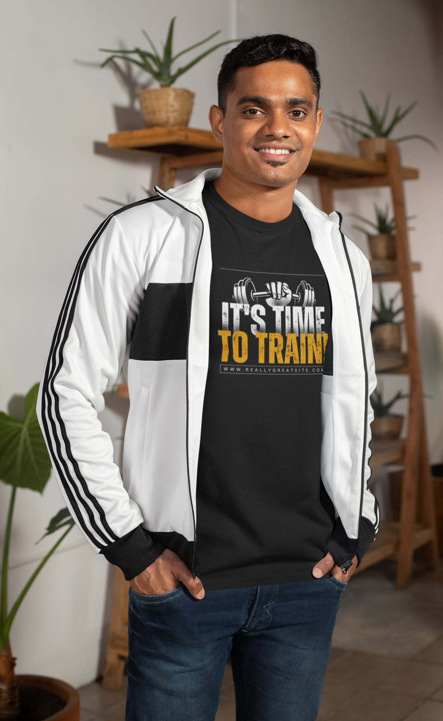 Elevate Your Workout: 'It's Time to Train' Cotton T-Shirt – Stay Stylish and Fit