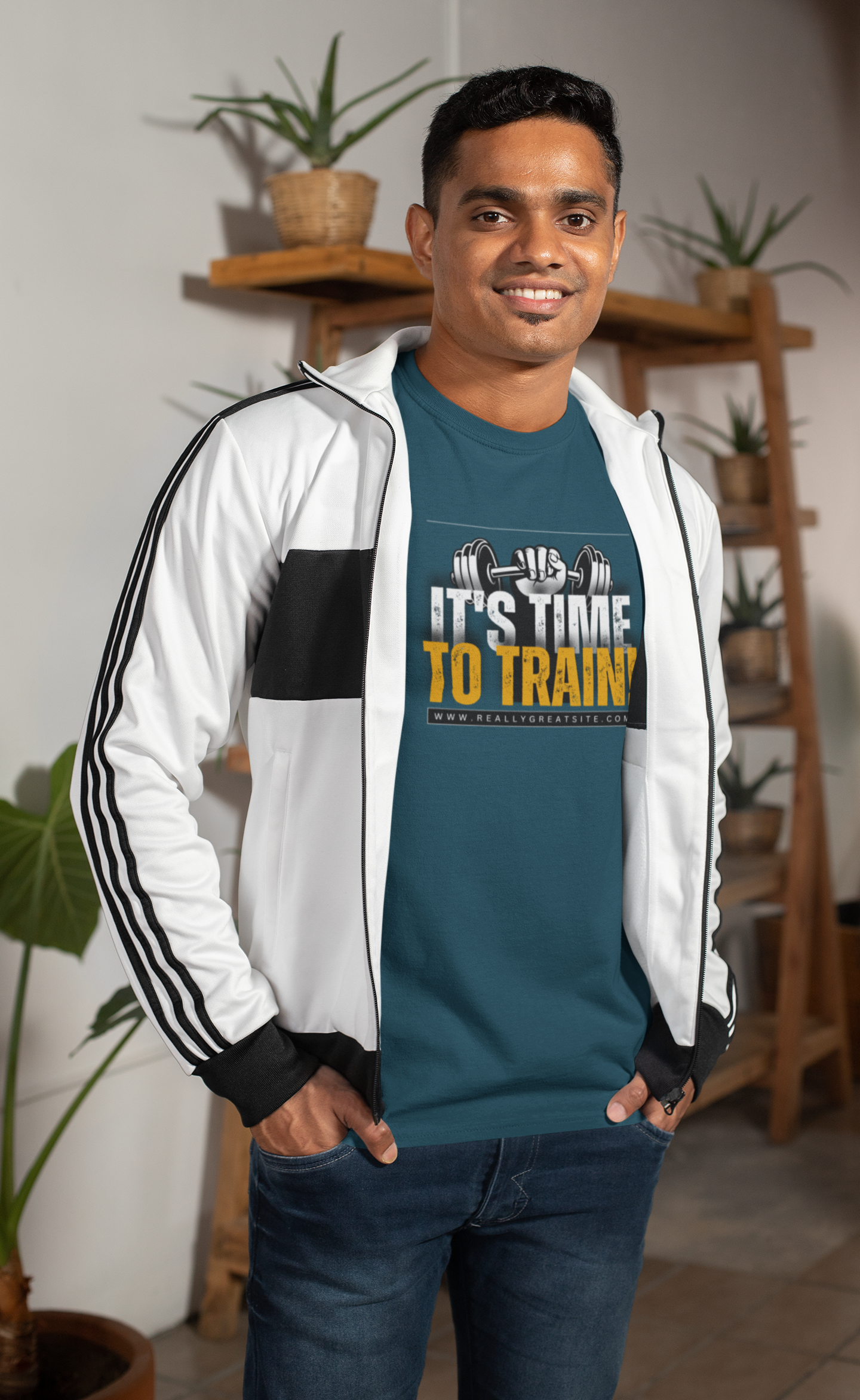 Elevate Your Workout: 'It's Time to Train' Cotton T-Shirt – Stay Stylish and Fit