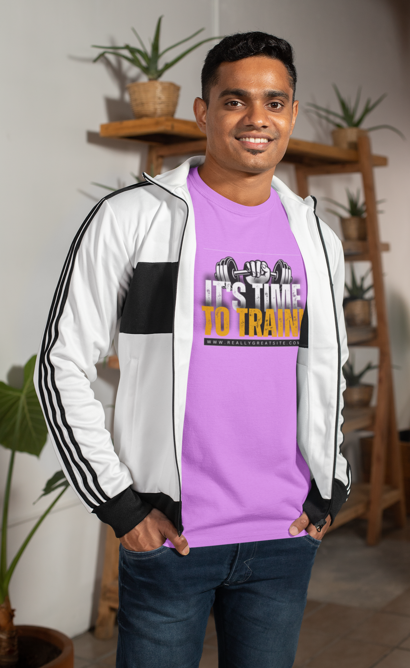 Elevate Your Workout: 'It's Time to Train' Cotton T-Shirt – Stay Stylish and Fit