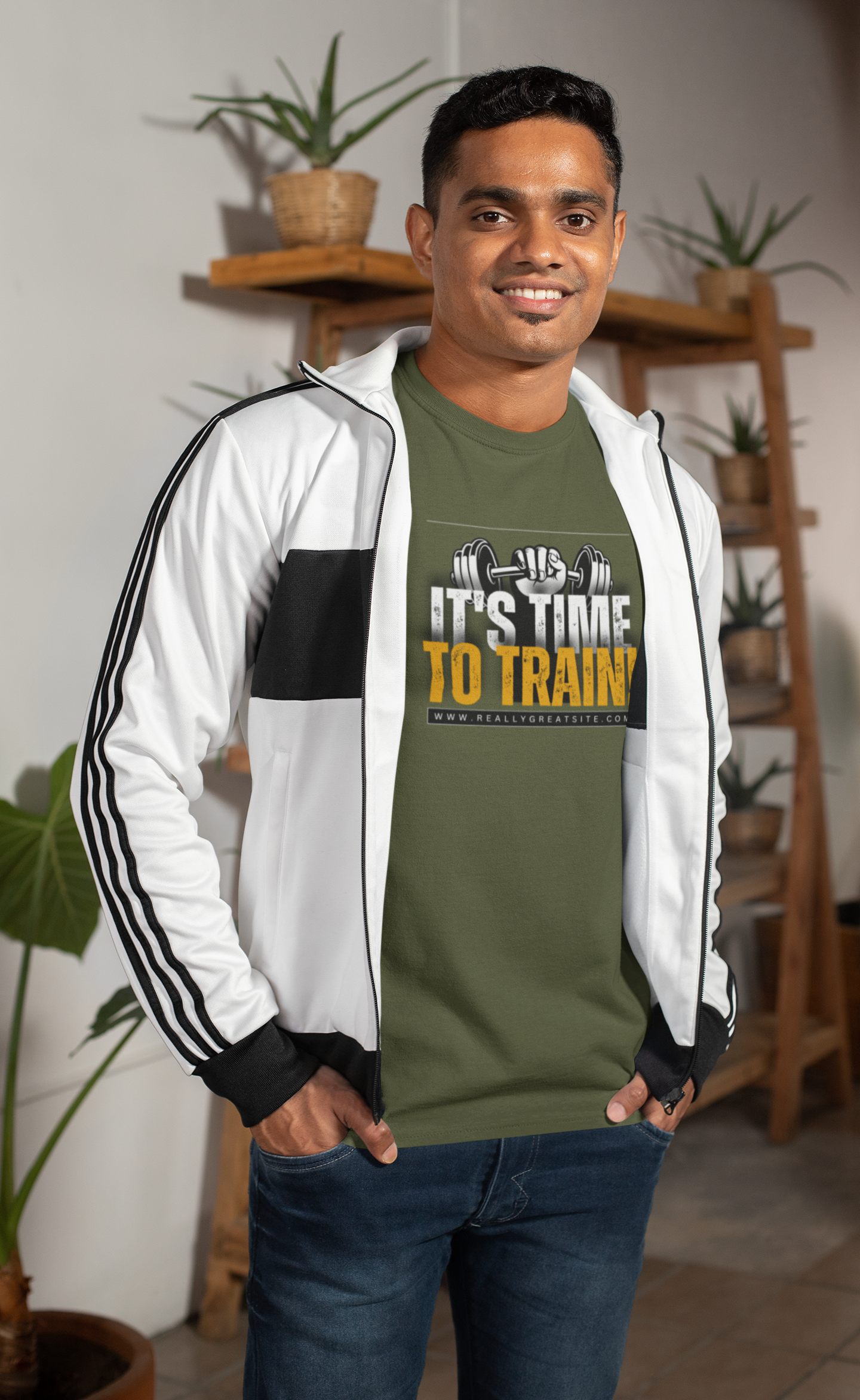 Elevate Your Workout: 'It's Time to Train' Cotton T-Shirt – Stay Stylish and Fit