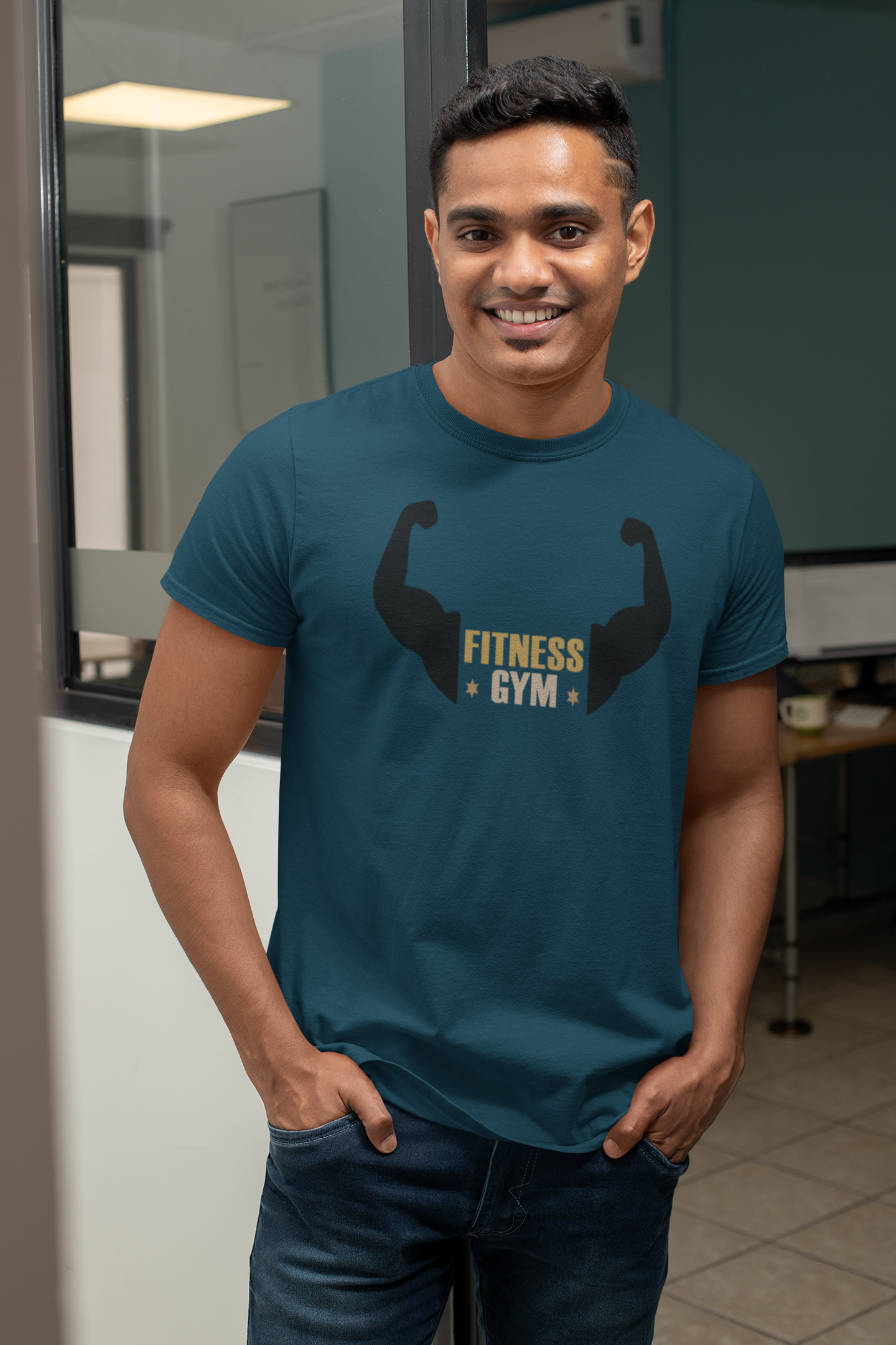 Cotton Fitness GYM T-Shirt - Comfortable Workout Apparel for Exercise Enthusiasts