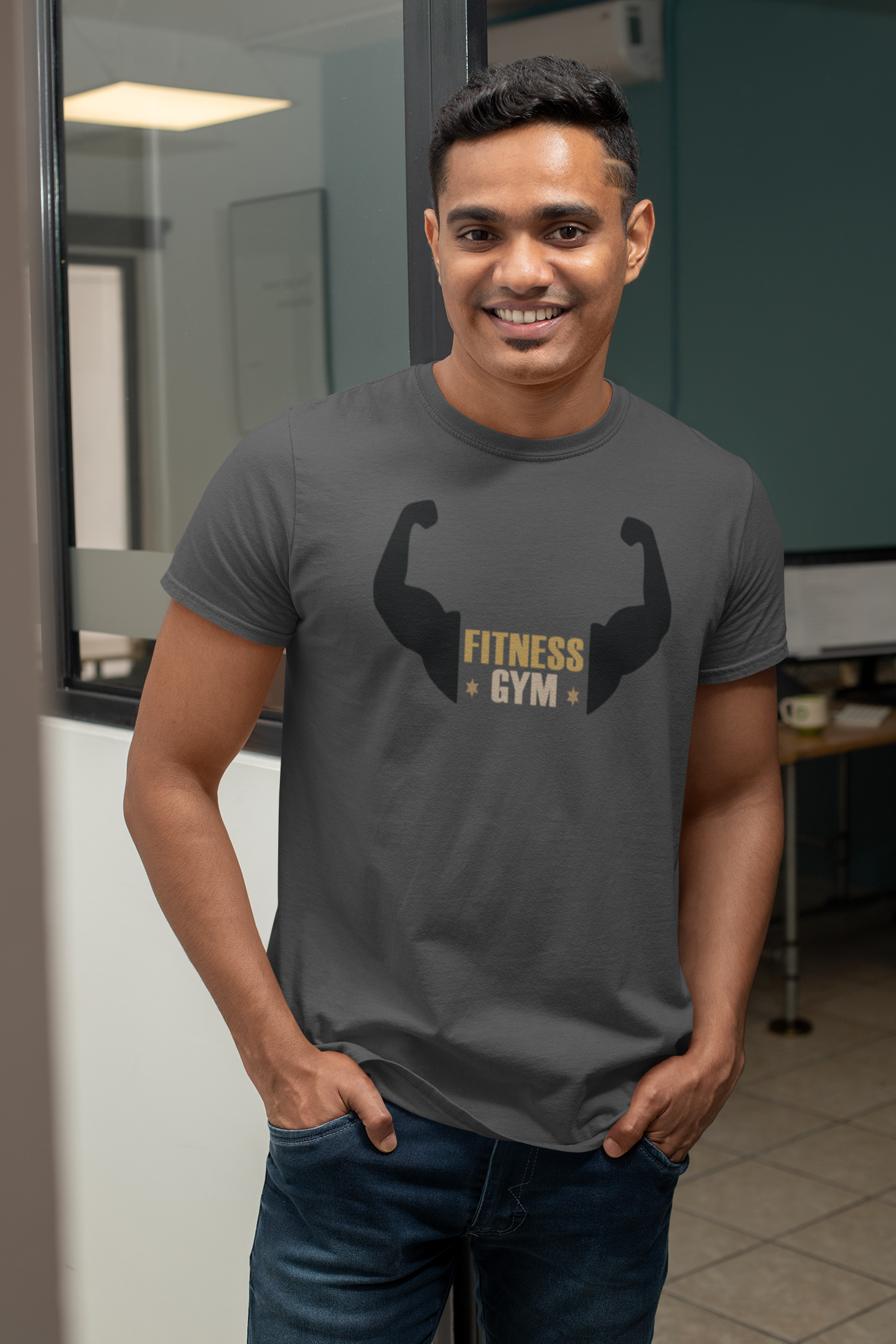 Cotton Fitness GYM T-Shirt - Comfortable Workout Apparel for Exercise Enthusiasts