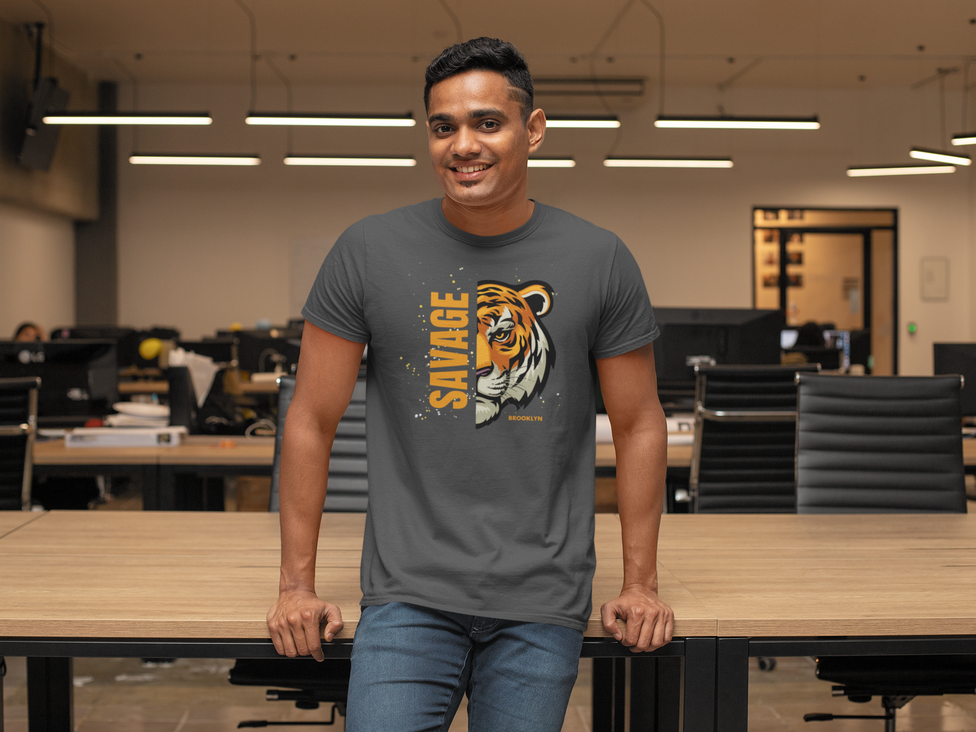 Savage Tiger Vibes: Premium Cotton T-Shirt for a Wild Statement