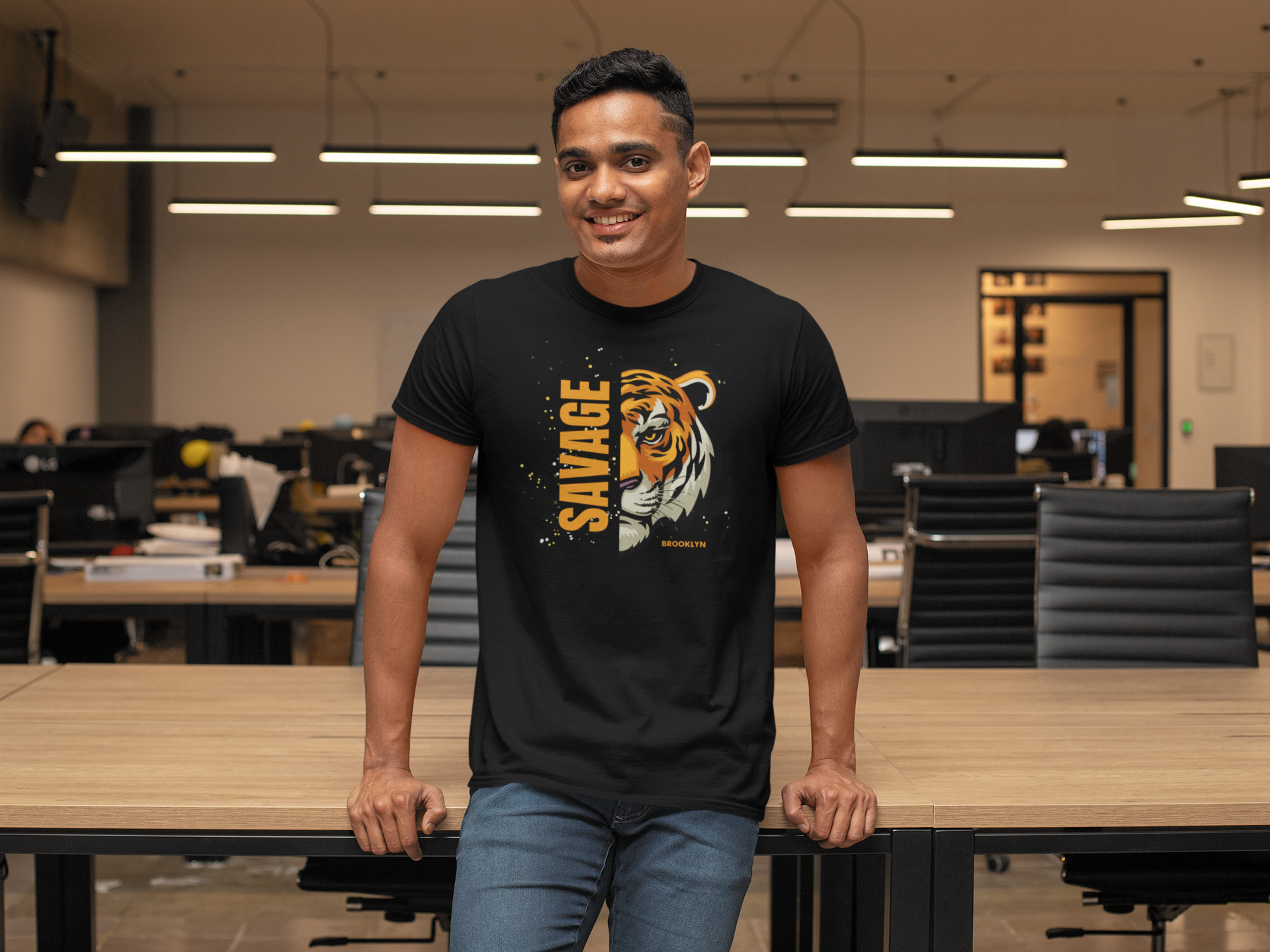 Savage Tiger Vibes: Premium Cotton T-Shirt for a Wild Statement