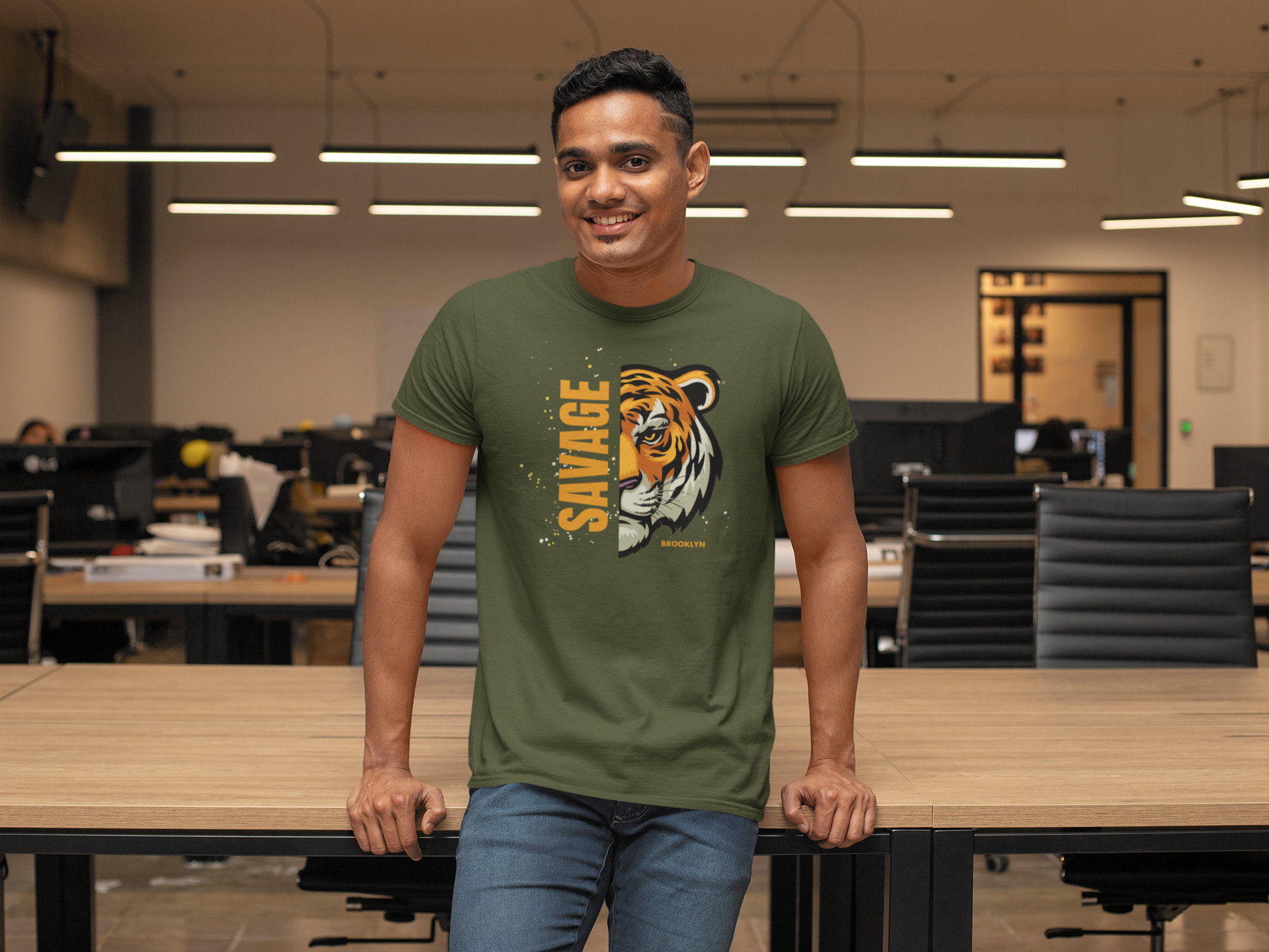 Savage Tiger Vibes: Premium Cotton T-Shirt for a Wild Statement