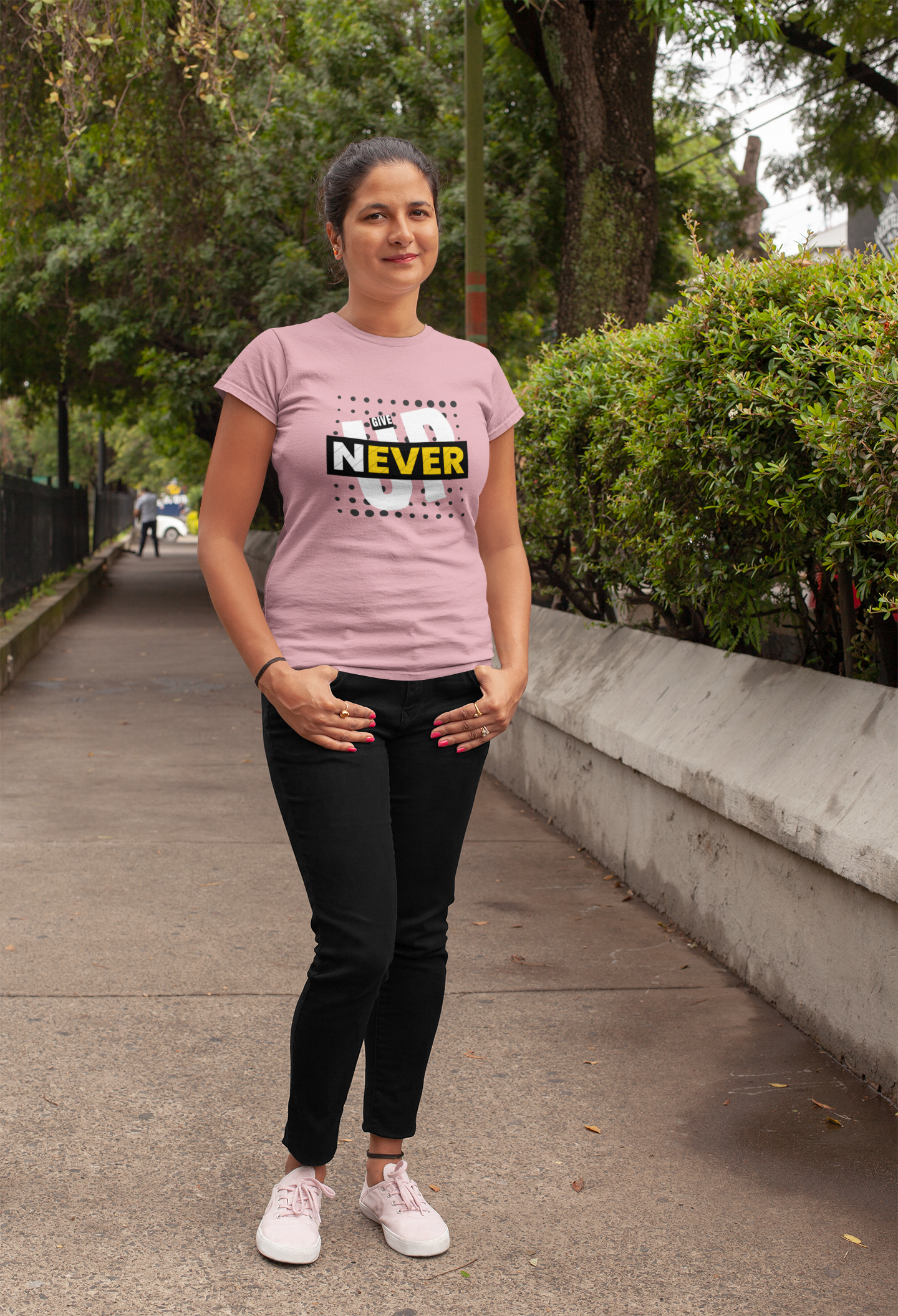 Strength in Style: 'Never Give Up' Empowerment Tee for Her