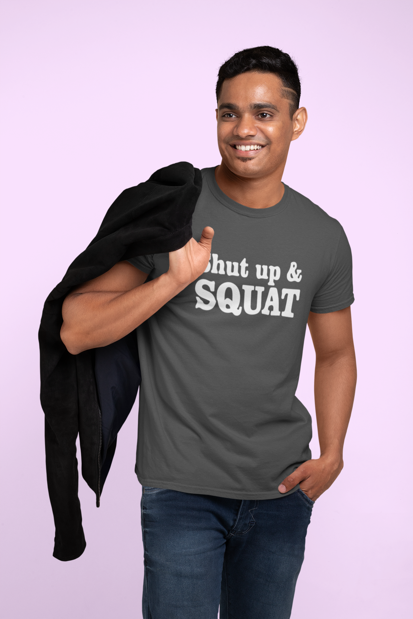 Shut Up and Squat GYM Cotton T-Shirt - Fitness Motivation Apparel