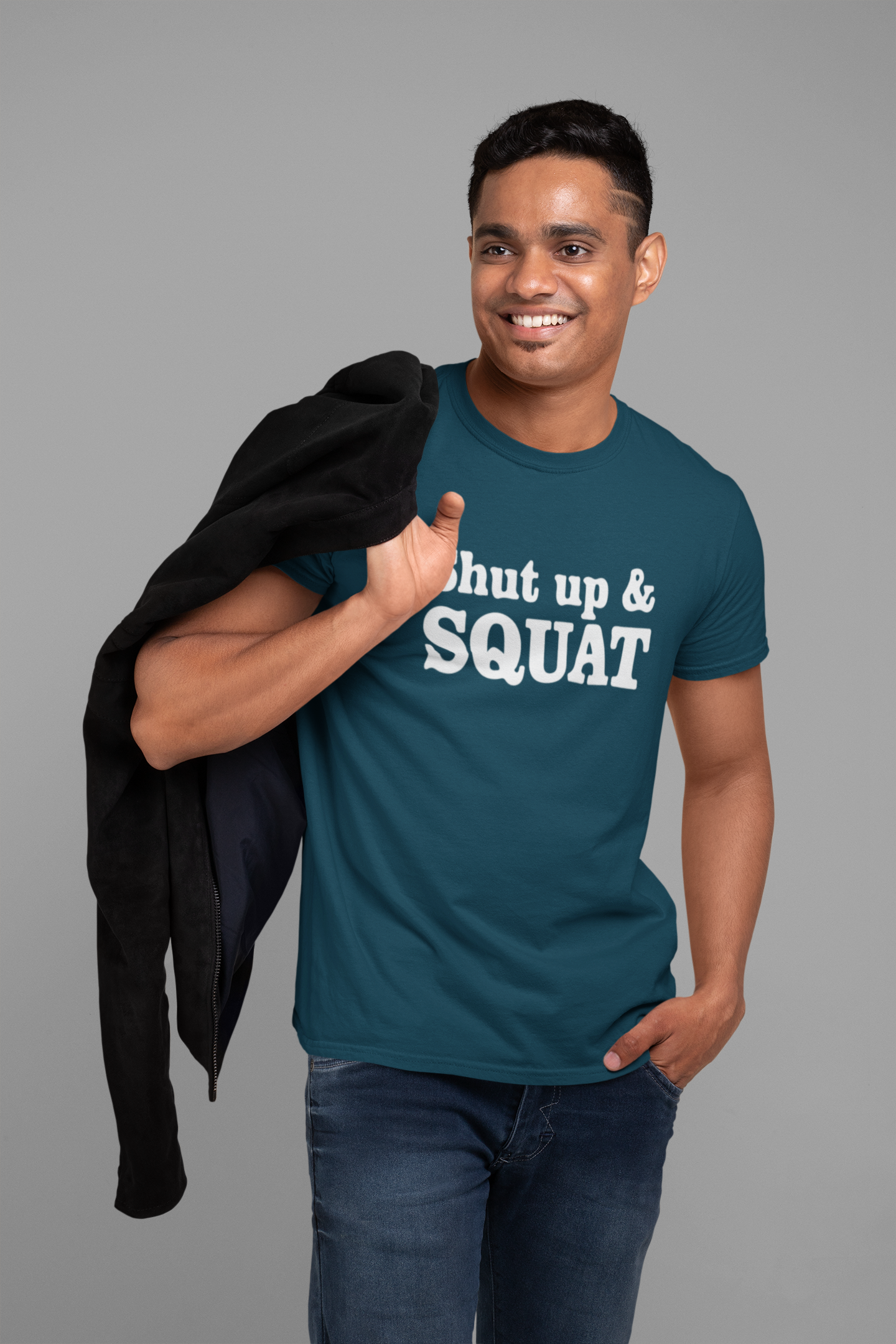 Shut Up and Squat GYM Cotton T-Shirt - Fitness Motivation Apparel