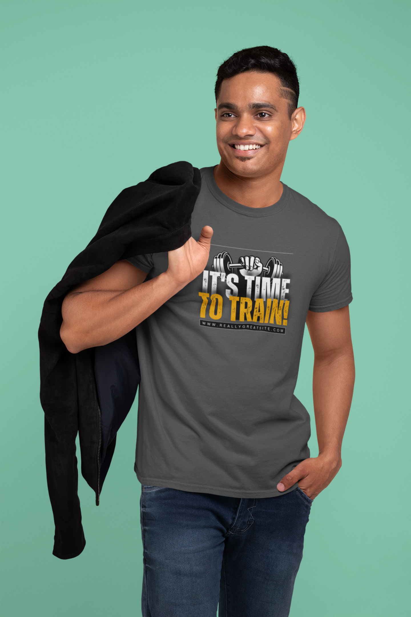 Elevate Your Workout: 'It's Time to Train' Cotton T-Shirt – Stay Stylish and Fit