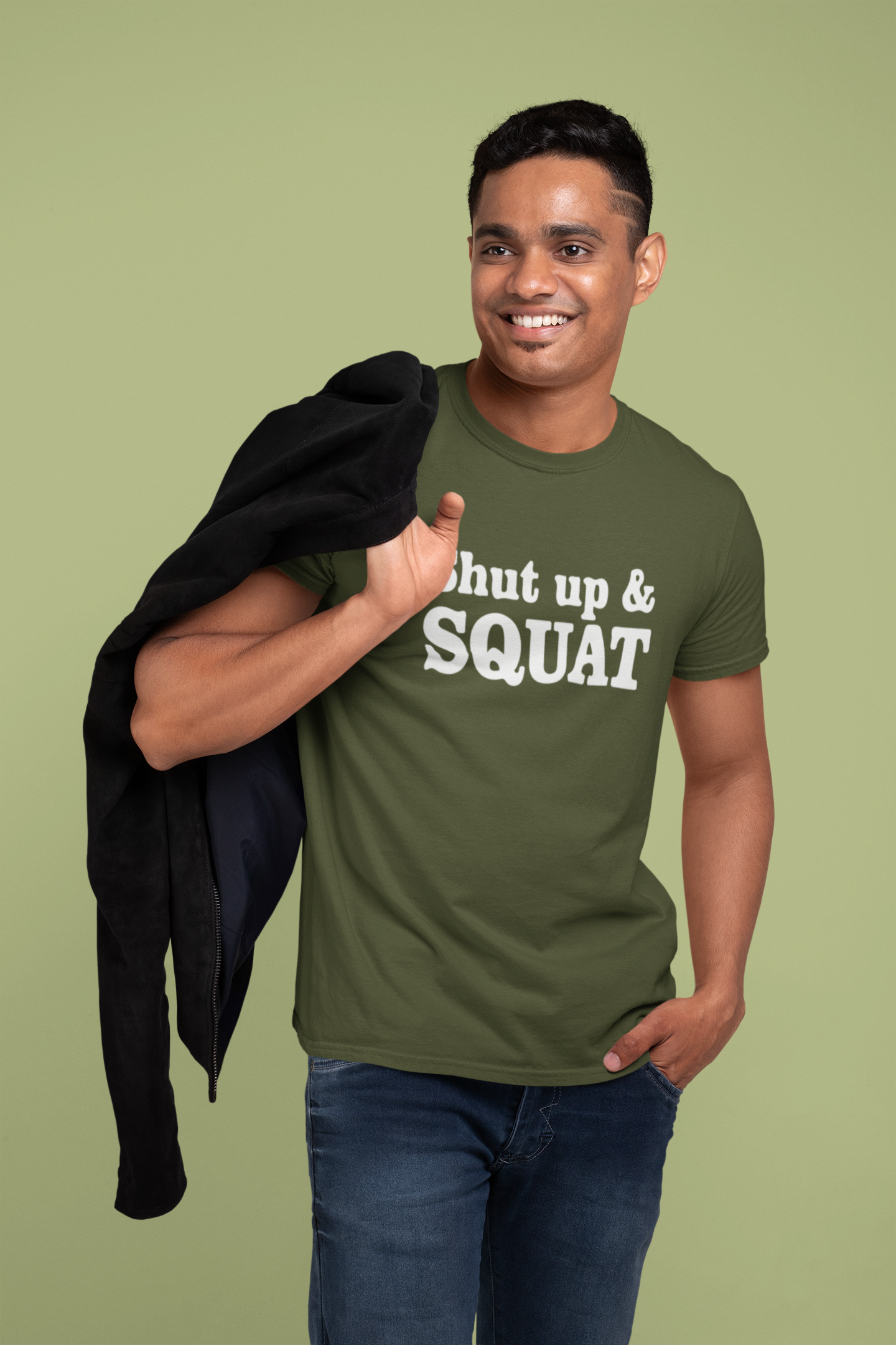 Shut Up and Squat GYM Cotton T-Shirt - Fitness Motivation Apparel