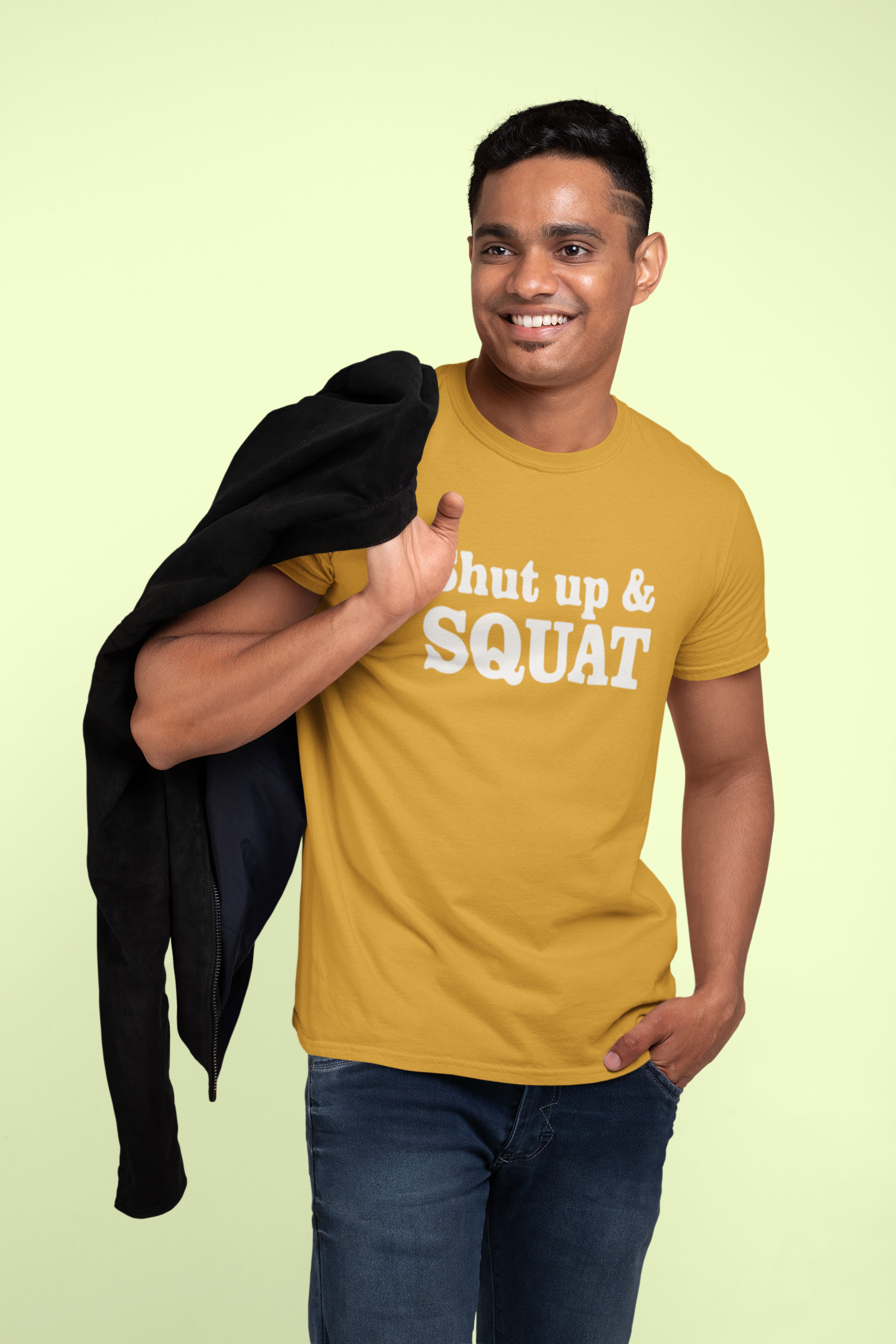 Shut Up and Squat GYM Cotton T-Shirt - Fitness Motivation Apparel