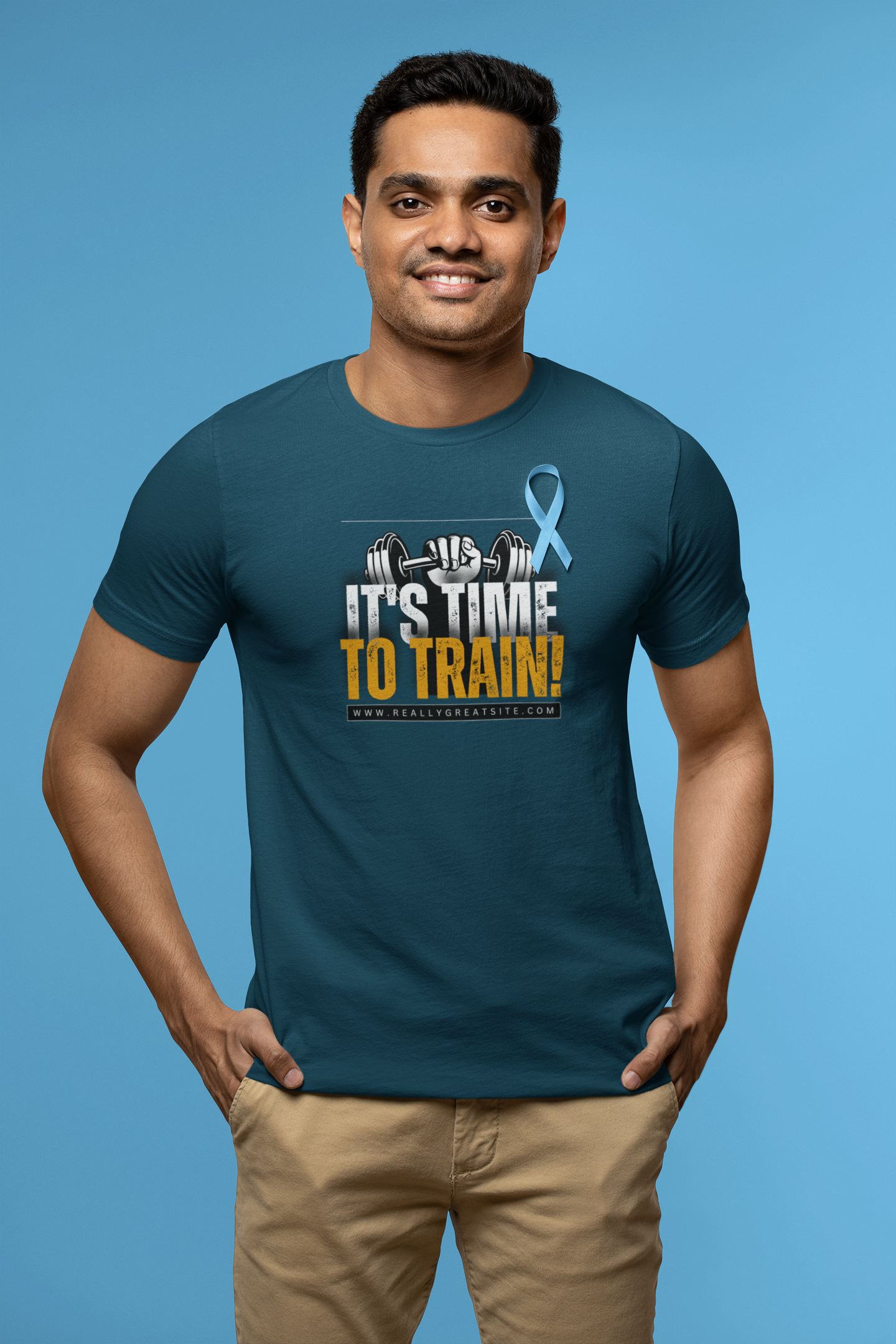 Elevate Your Workout: 'It's Time to Train' Cotton T-Shirt – Stay Stylish and Fit