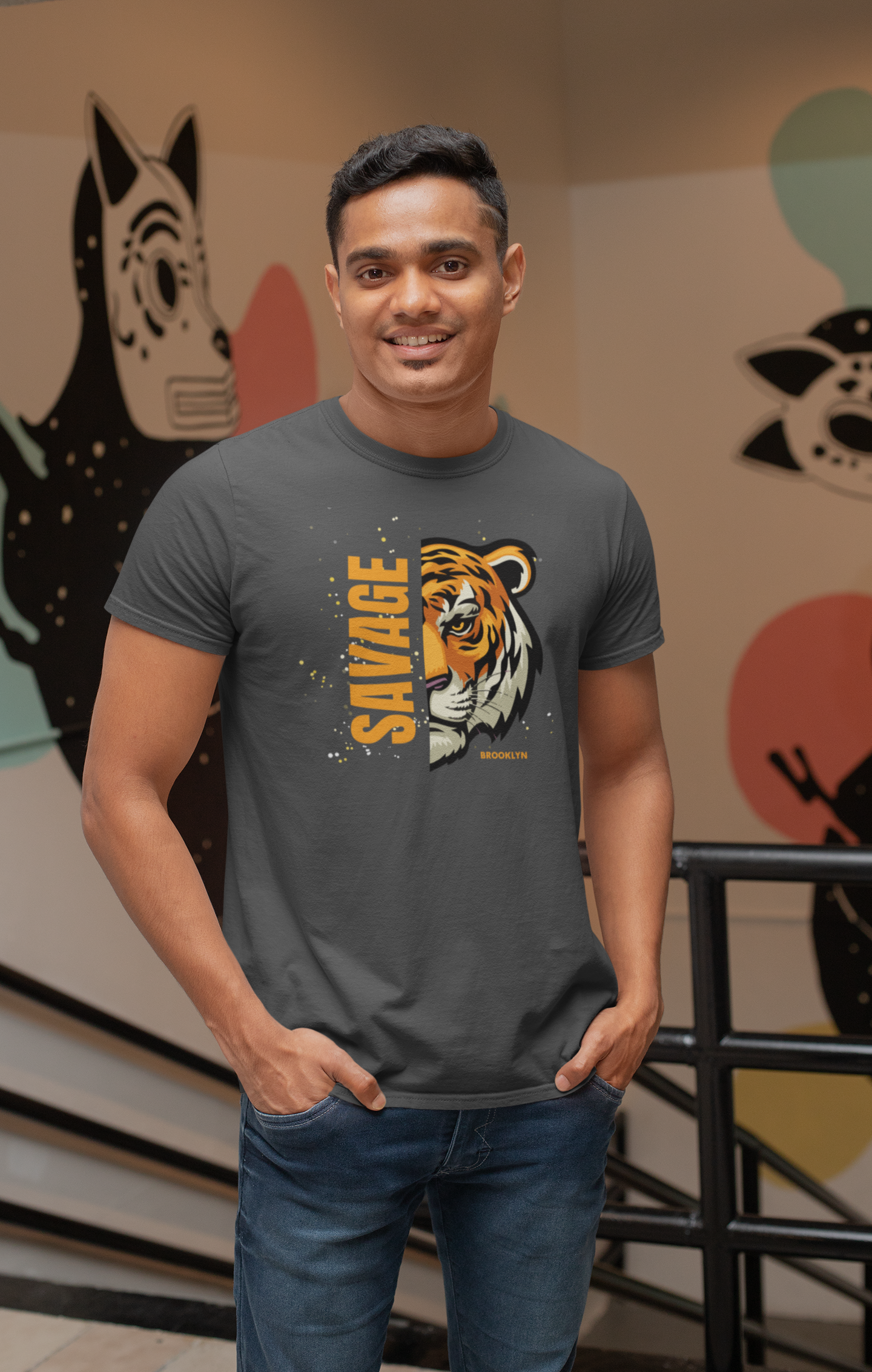 Savage Tiger Vibes: Premium Cotton T-Shirt for a Wild Statement