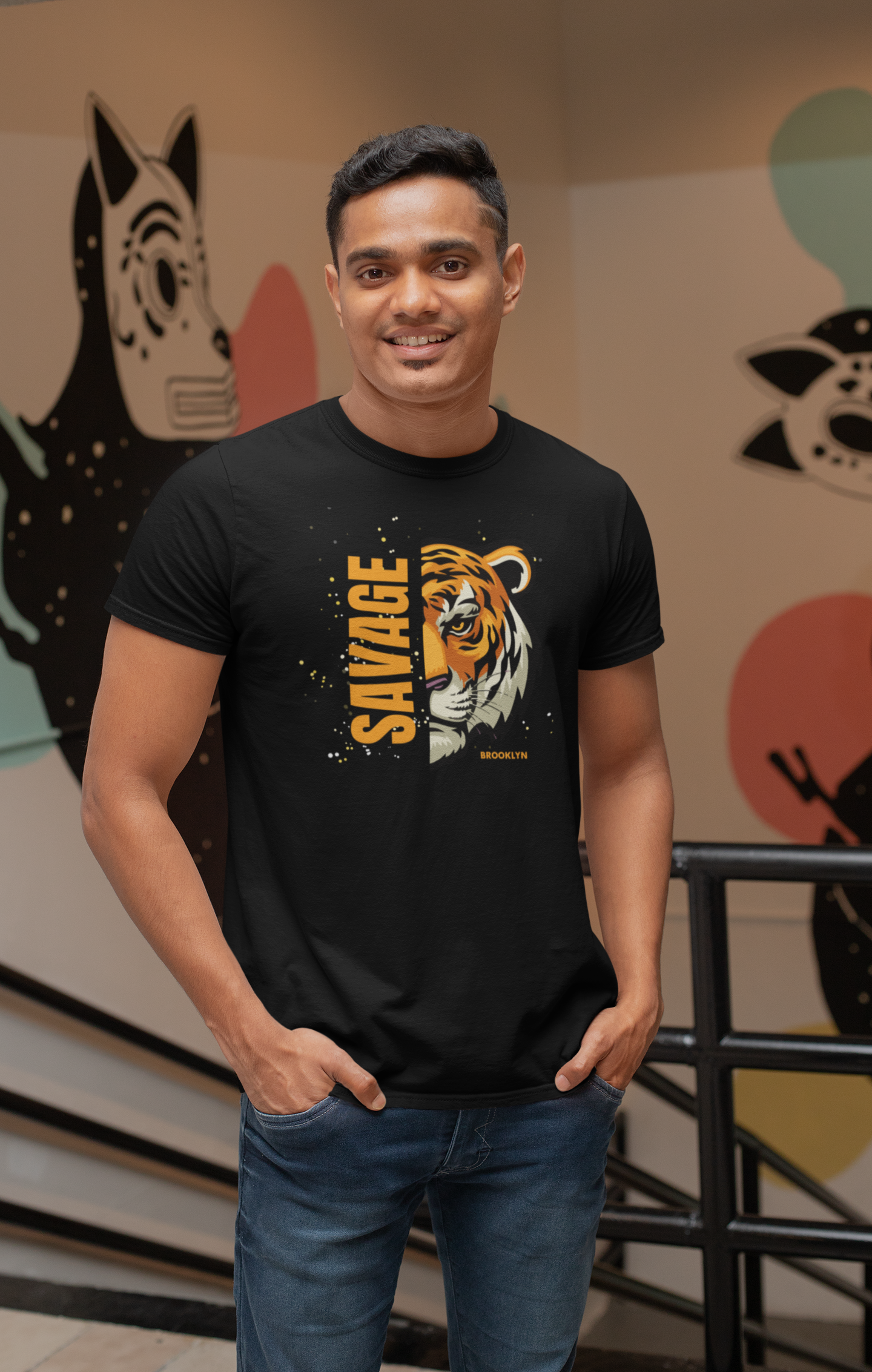 Savage Tiger Vibes: Premium Cotton T-Shirt for a Wild Statement