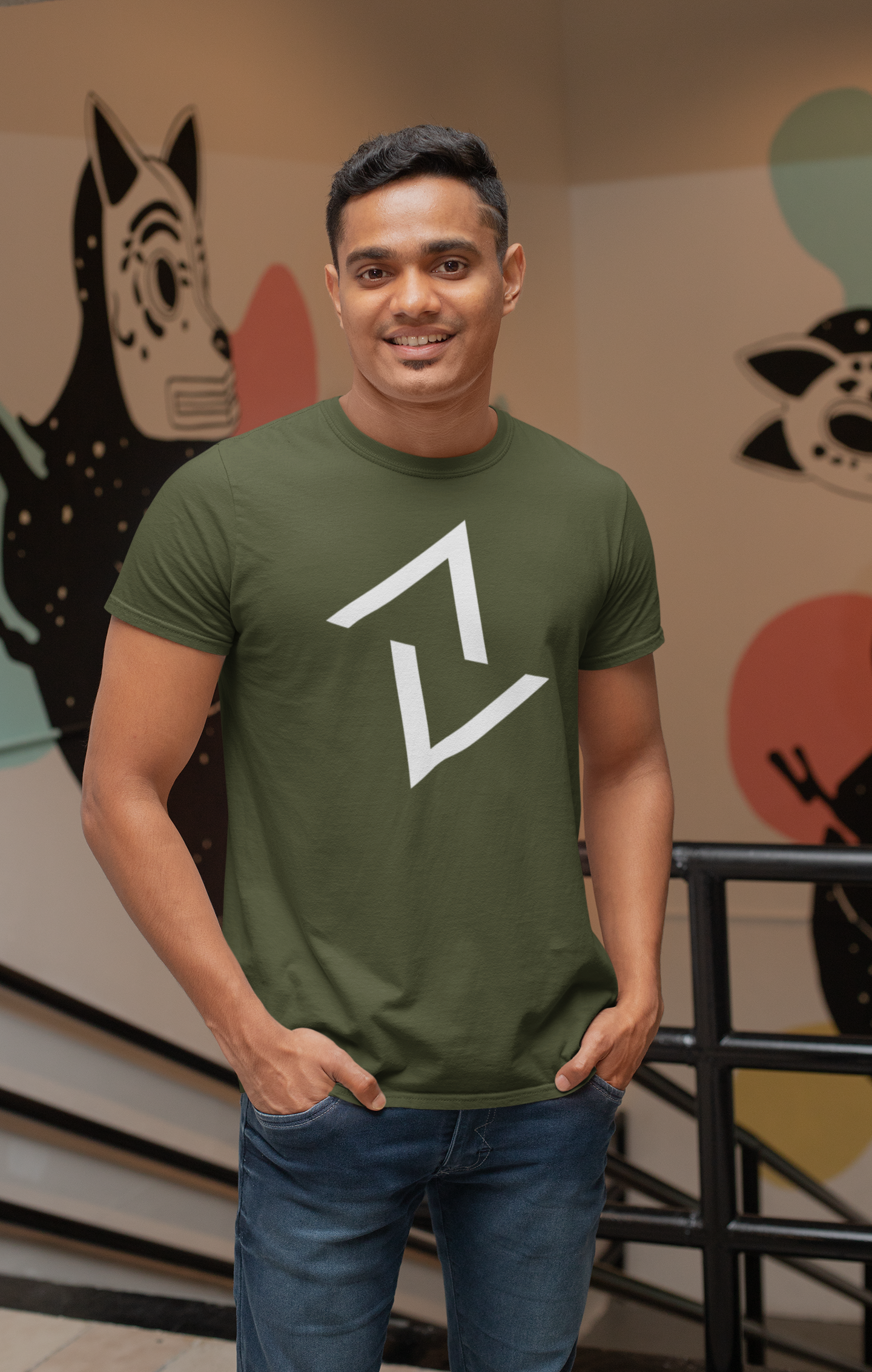 Cotton Triangle Print T-Shirt – Comfortable and Stylish Casual Wear