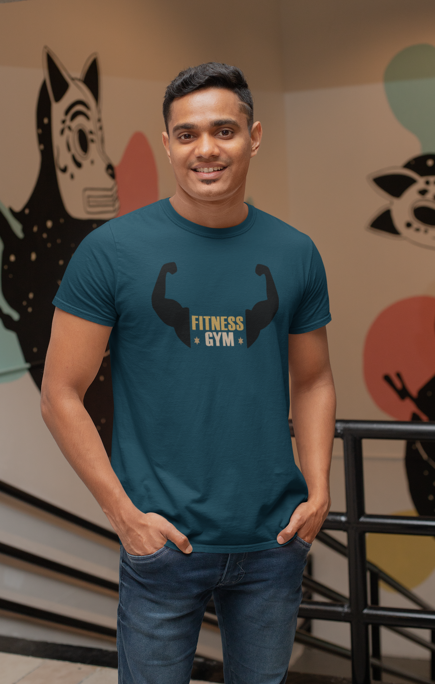 Cotton Fitness GYM T-Shirt - Comfortable Workout Apparel for Exercise Enthusiasts