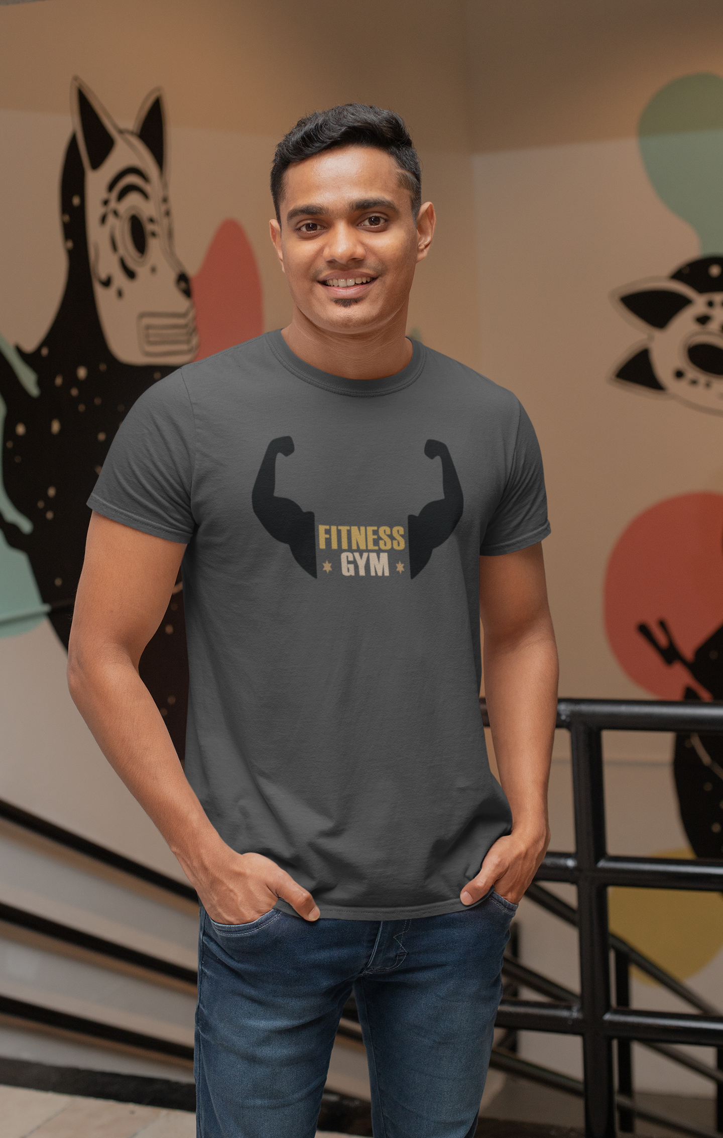 Cotton Fitness GYM T-Shirt - Comfortable Workout Apparel for Exercise Enthusiasts