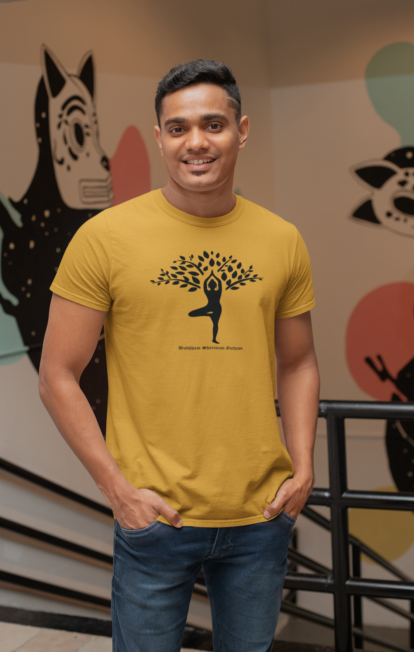 Yoga Tree Collection: Premium Cotton T-Shirt for a Harmonious Practice