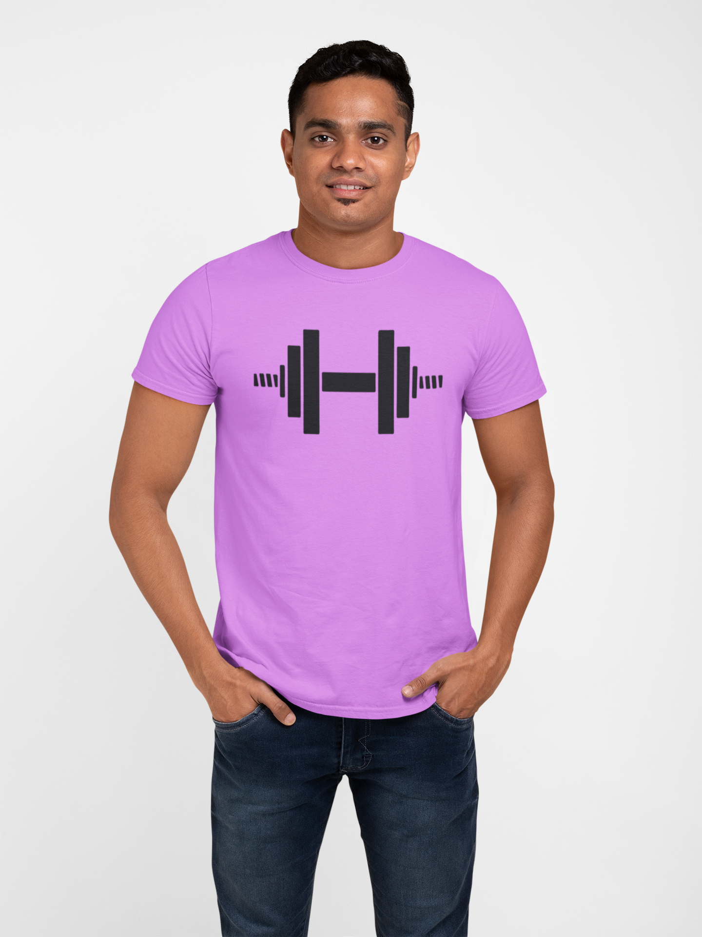 Cotton Dumbbell Sport GYM T-Shirt - Comfortable Fitness Apparel for Workout Enthusiasts