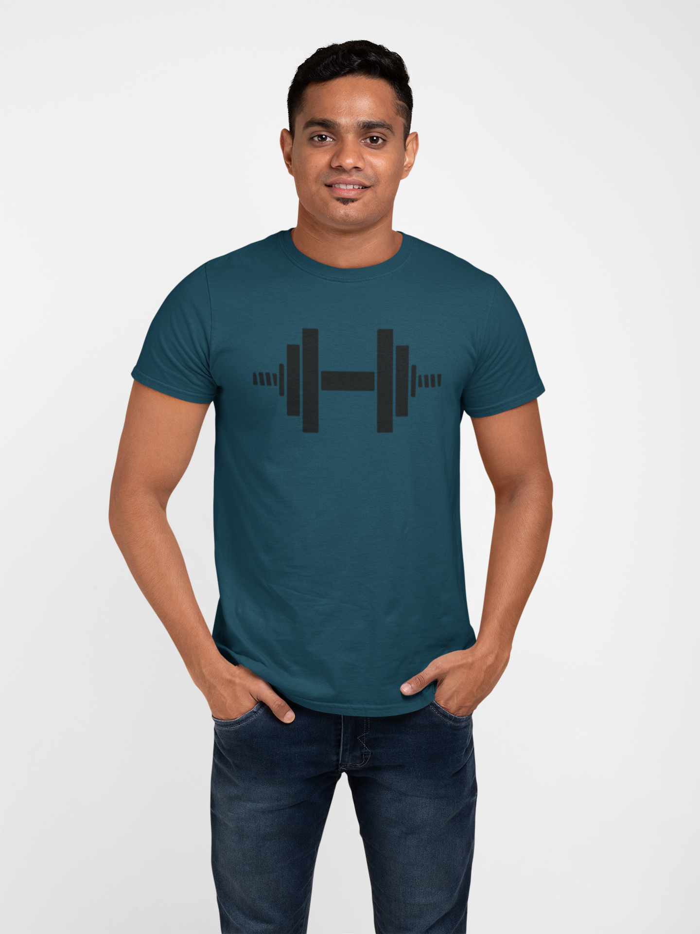 Cotton Dumbbell Sport GYM T-Shirt - Comfortable Fitness Apparel for Workout Enthusiasts