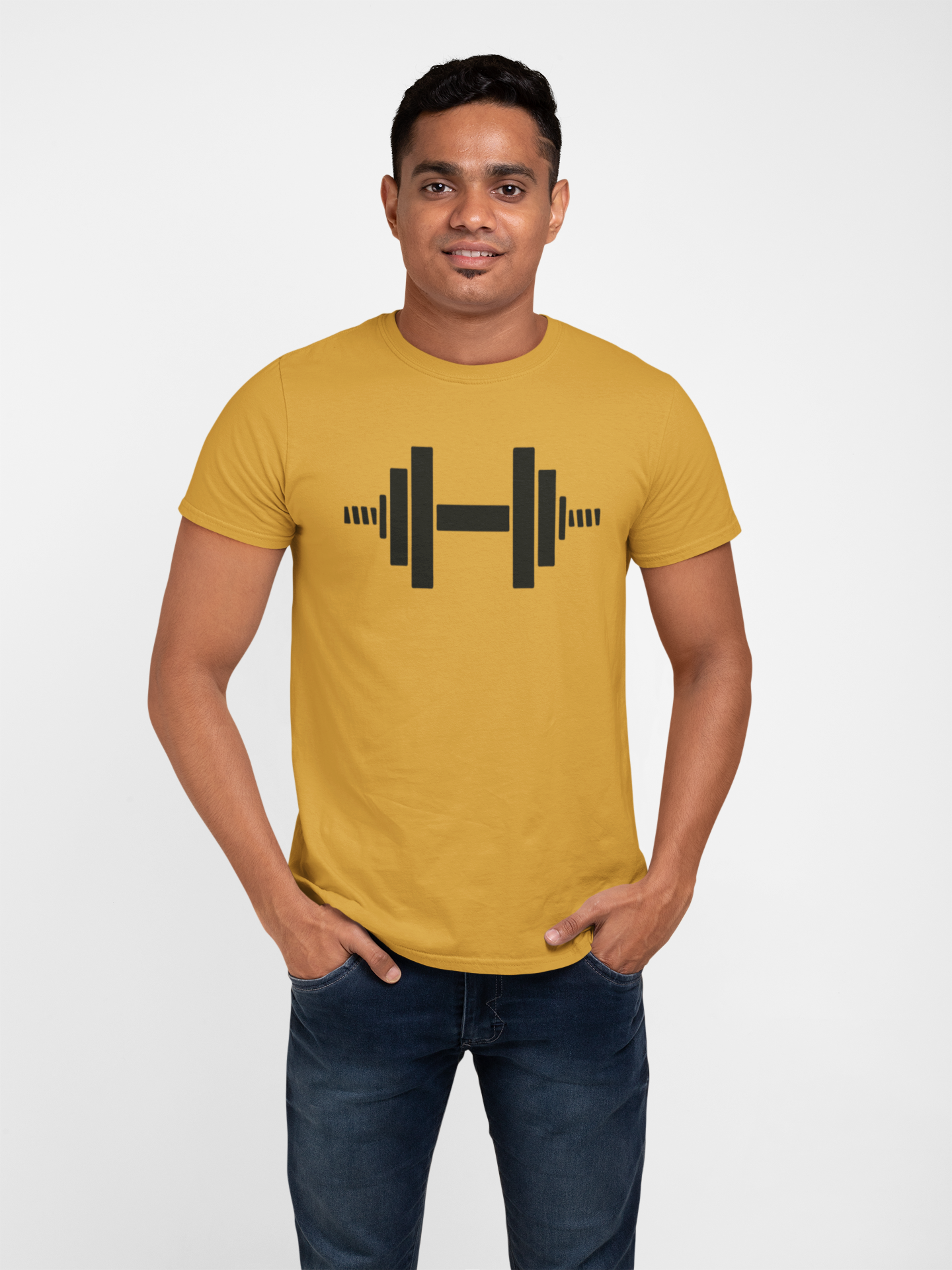 Cotton Dumbbell Sport GYM T-Shirt - Comfortable Fitness Apparel for Workout Enthusiasts