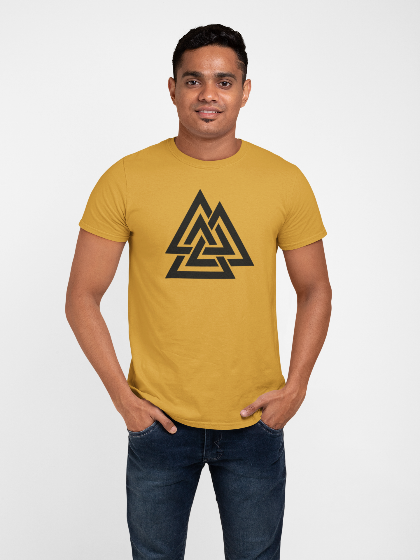 Explore in Style: Travel Triangle Cotton T-Shirt for Globetrotters