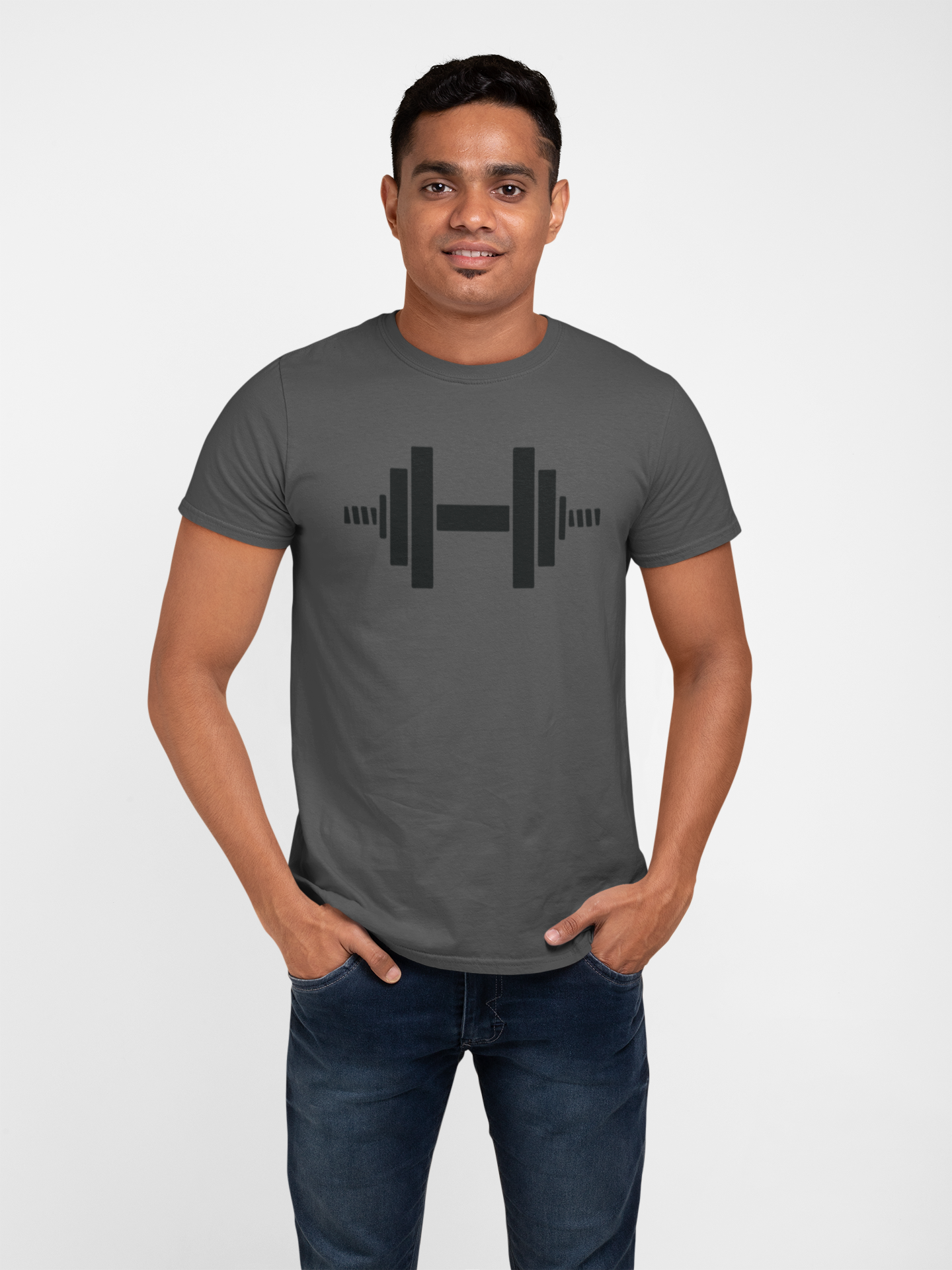 Cotton Dumbbell Sport GYM T-Shirt - Comfortable Fitness Apparel for Workout Enthusiasts