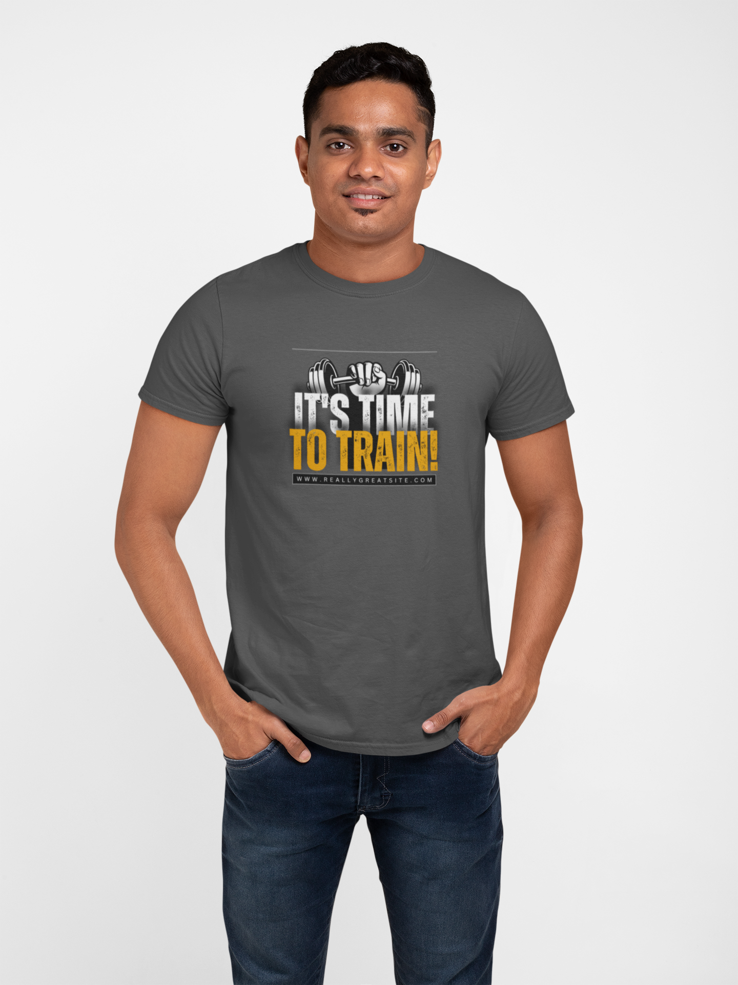 Elevate Your Workout: 'It's Time to Train' Cotton T-Shirt – Stay Stylish and Fit