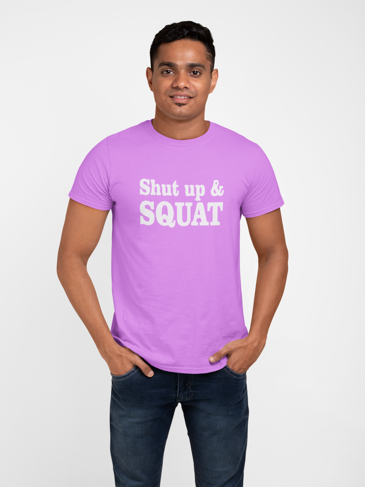 Shut Up and Squat GYM Cotton T-Shirt - Fitness Motivation Apparel