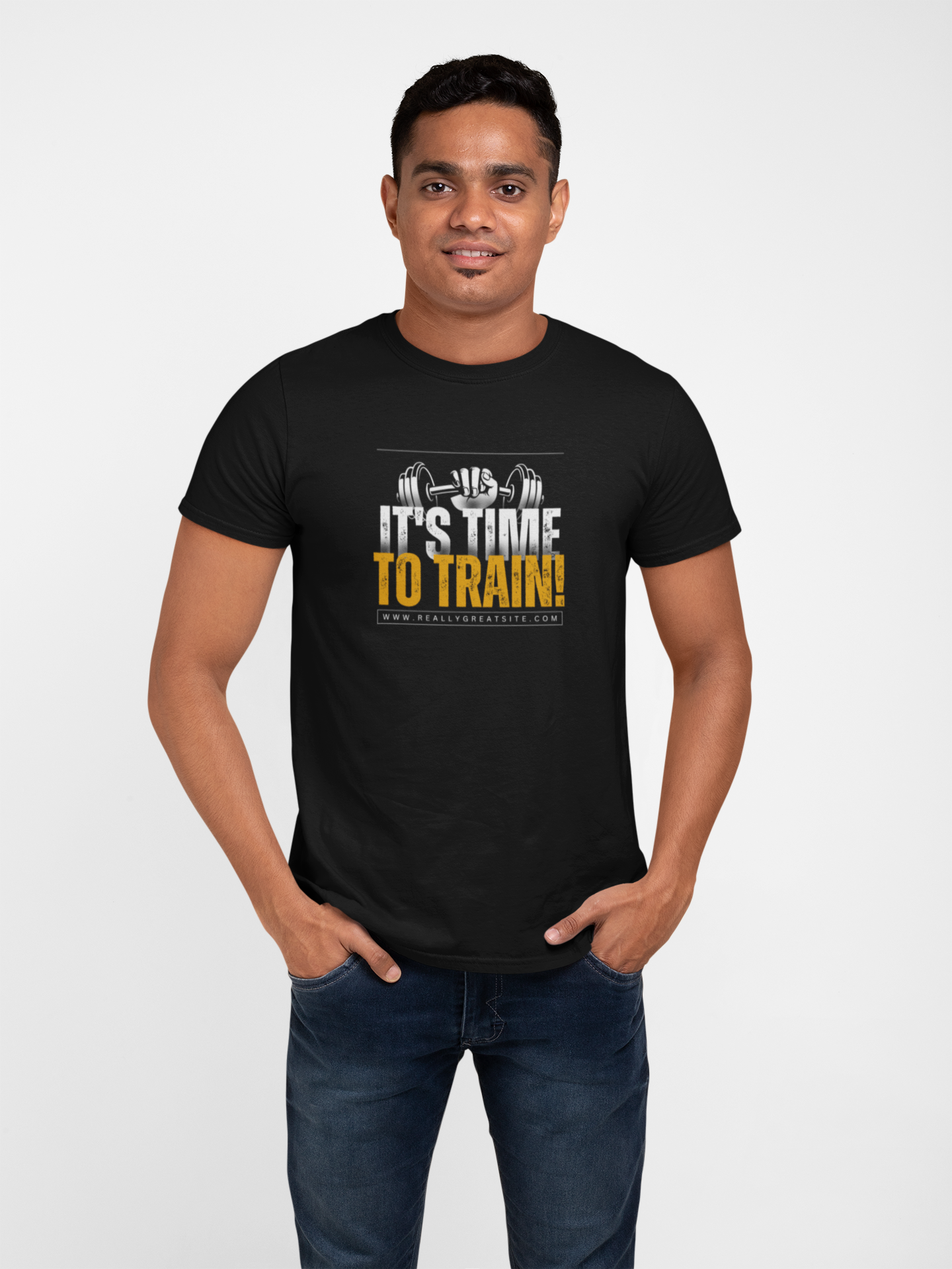 Elevate Your Workout: 'It's Time to Train' Cotton T-Shirt – Stay Stylish and Fit