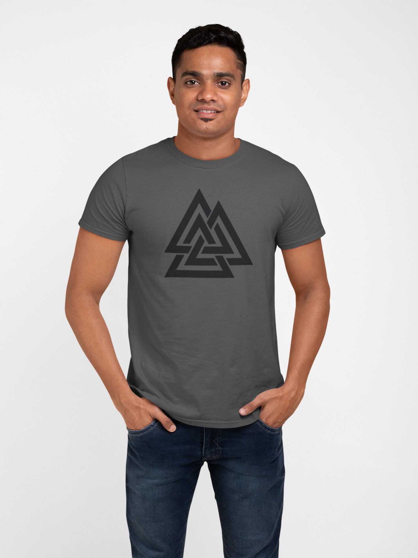 Explore in Style: Travel Triangle Cotton T-Shirt for Globetrotters