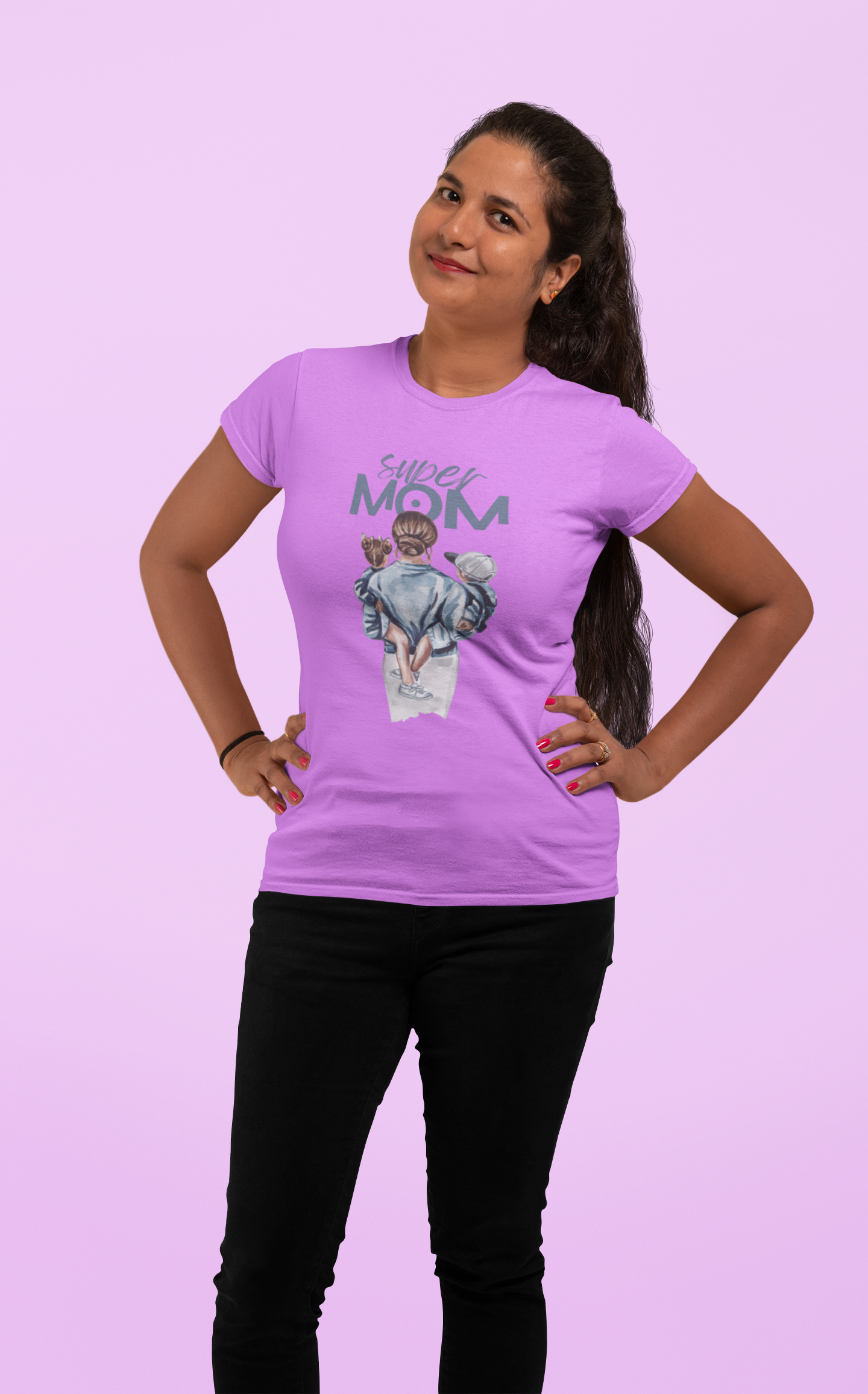 Super Mom Cotton T-Shirt - Comfortable and Stylish Women's Tee for Superhero Moms!