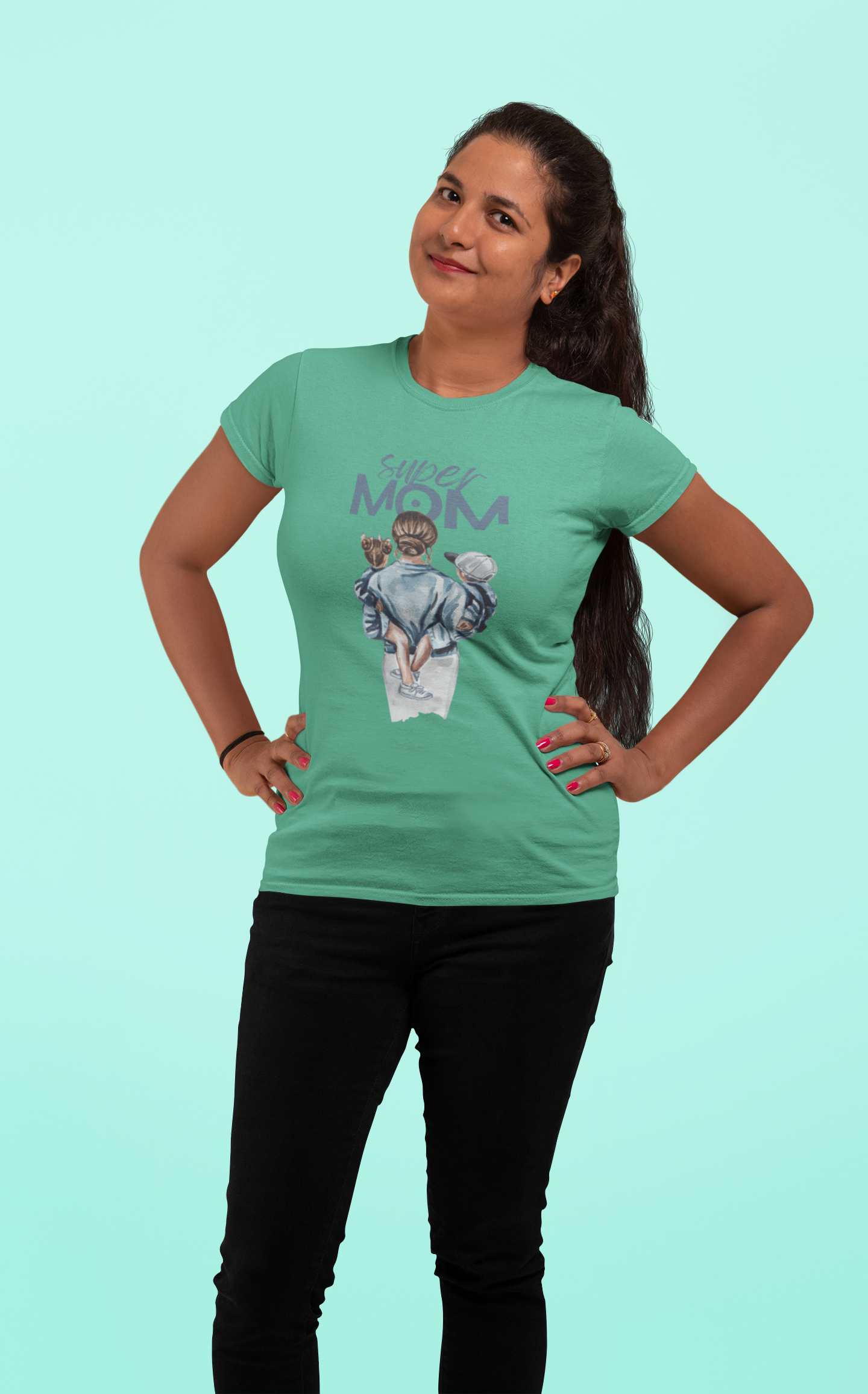 Super Mom Cotton T-Shirt - Comfortable and Stylish Women's Tee for Superhero Moms!