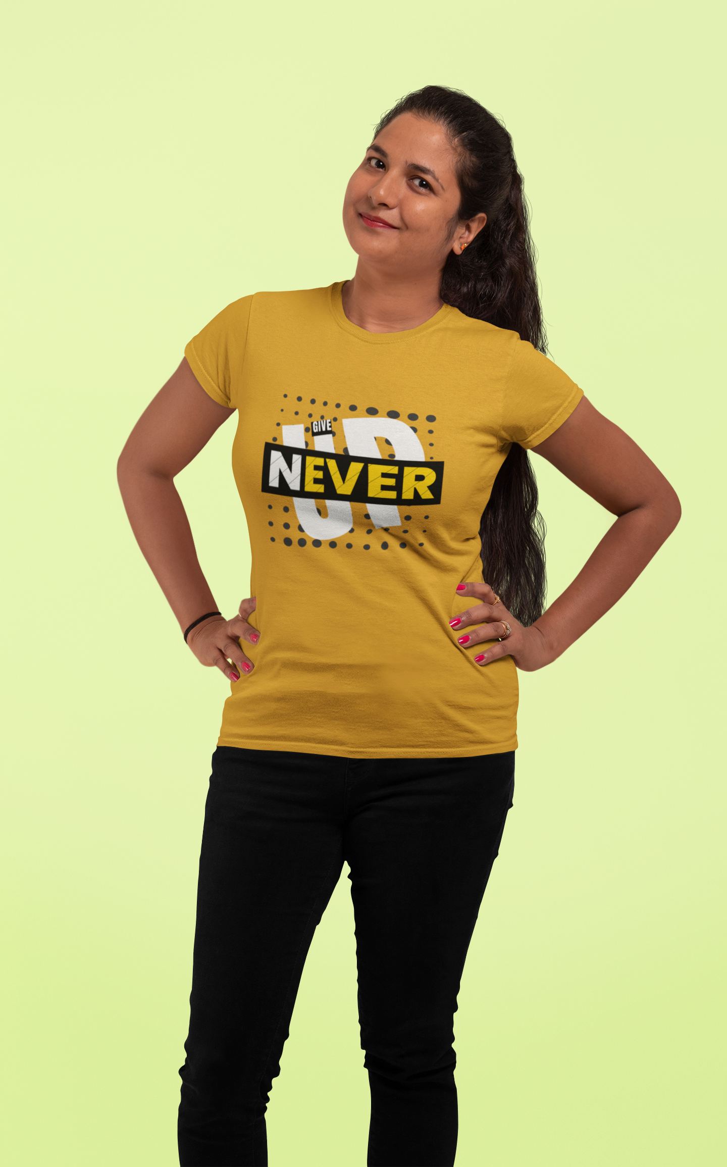 Strength in Style: 'Never Give Up' Empowerment Tee for Her