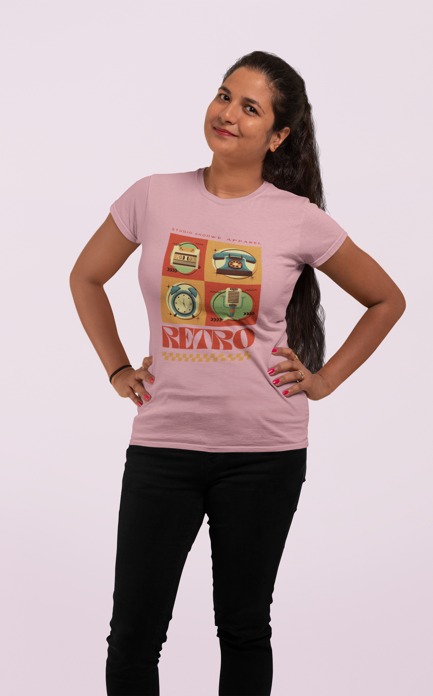 Feminine Flair in Retro Wear: Women's Cotton T-Shirt Collection